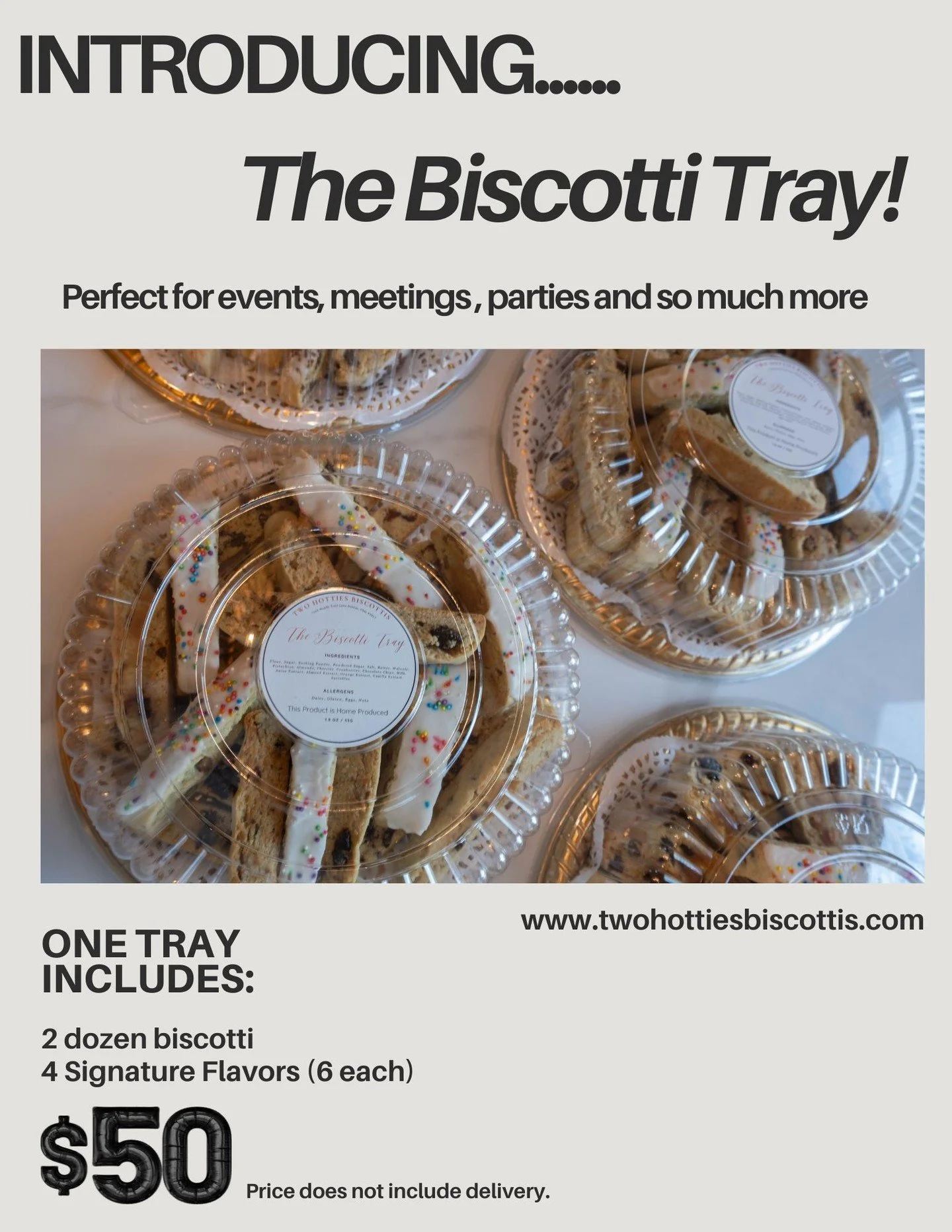 The Biscotti Tray! #biscotti #twohottiesbiscottis #handmadebiscotti #italianbiscotti #biscottidublinohio
