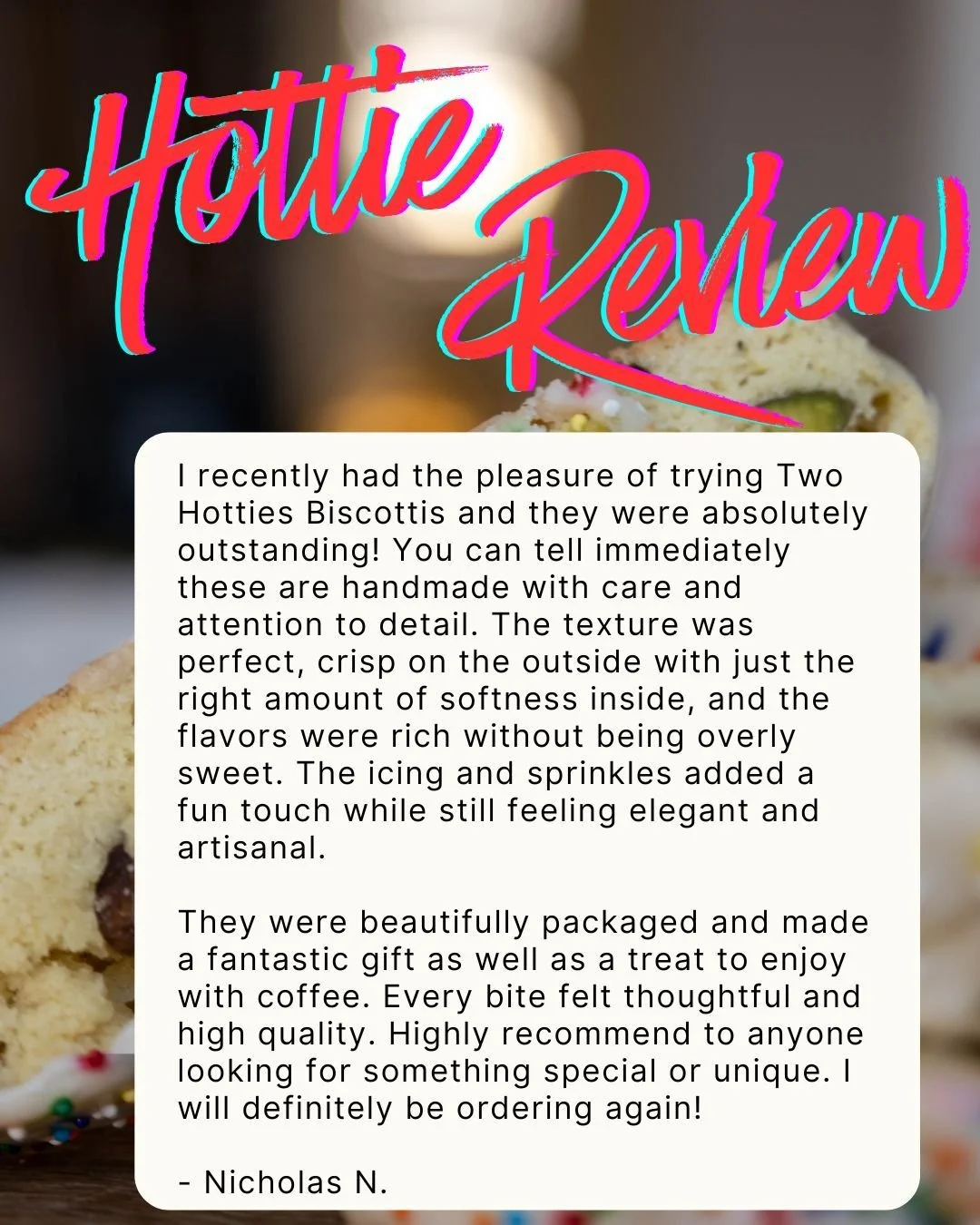 So thankful for all of you! #clienttestimonials #biscottireview #biscotti #twohottiesbiscottis #dublinohiobiscottis