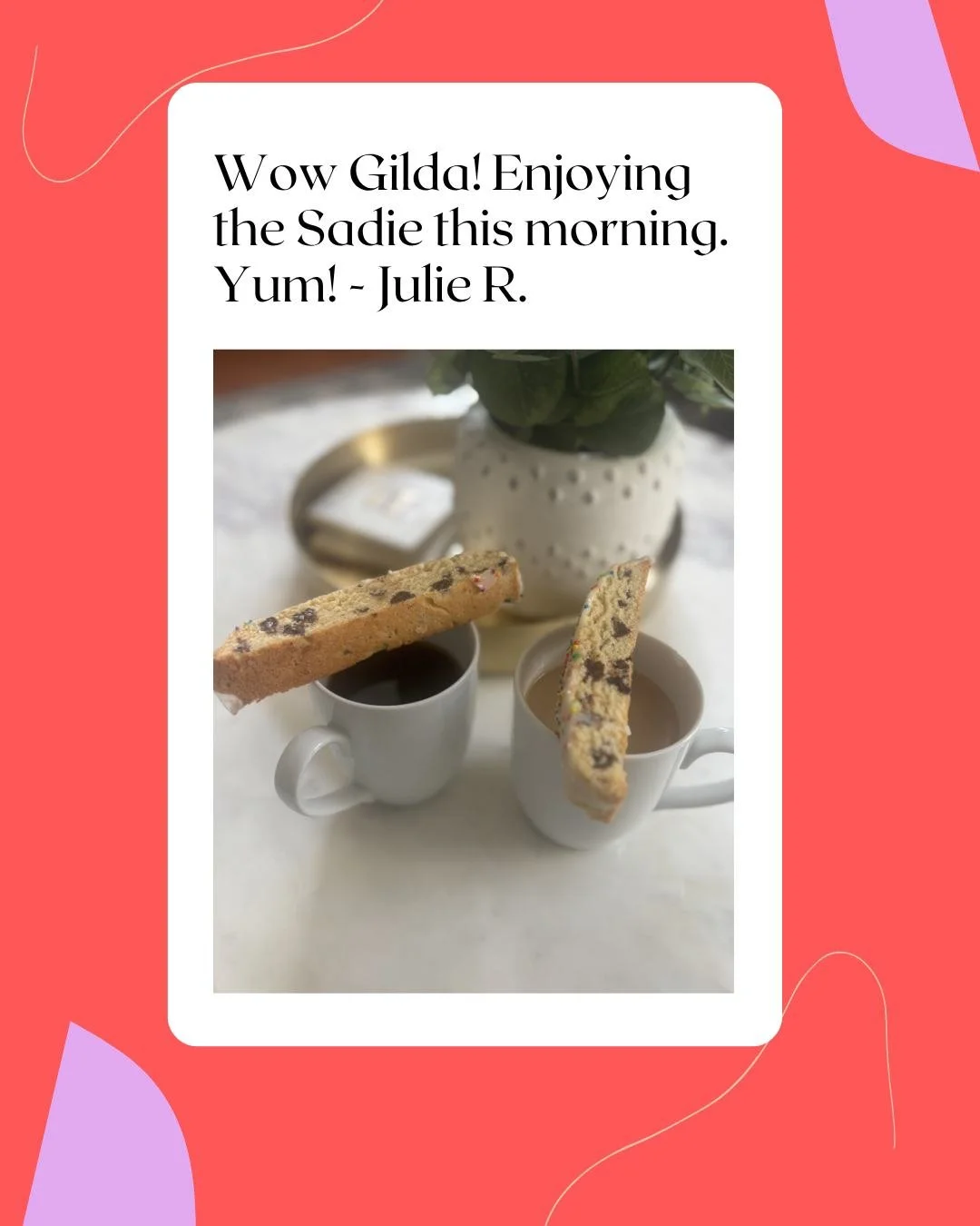 Keep the love notes coming, hotties. We live for your messages almost as much as we live for biscotti. #biscottilove #towhottiesbiscottis #dublinohiobiscotti #morningcoffee