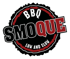 BBQ Smoque logo with the words 'Low and Slow' in a circular design.