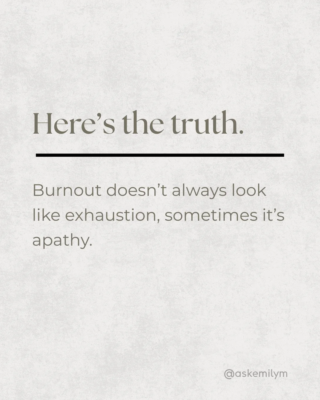 Here&rsquo;s the thing. Burnout doesn&rsquo;t always look like exhaustion. Sometimes it&rsquo;s apathy. It&rsquo;s the quiet kind: when you stop caring about things you used to love, when your creativity feels flat, or when even rest doesn&rsquo;t re