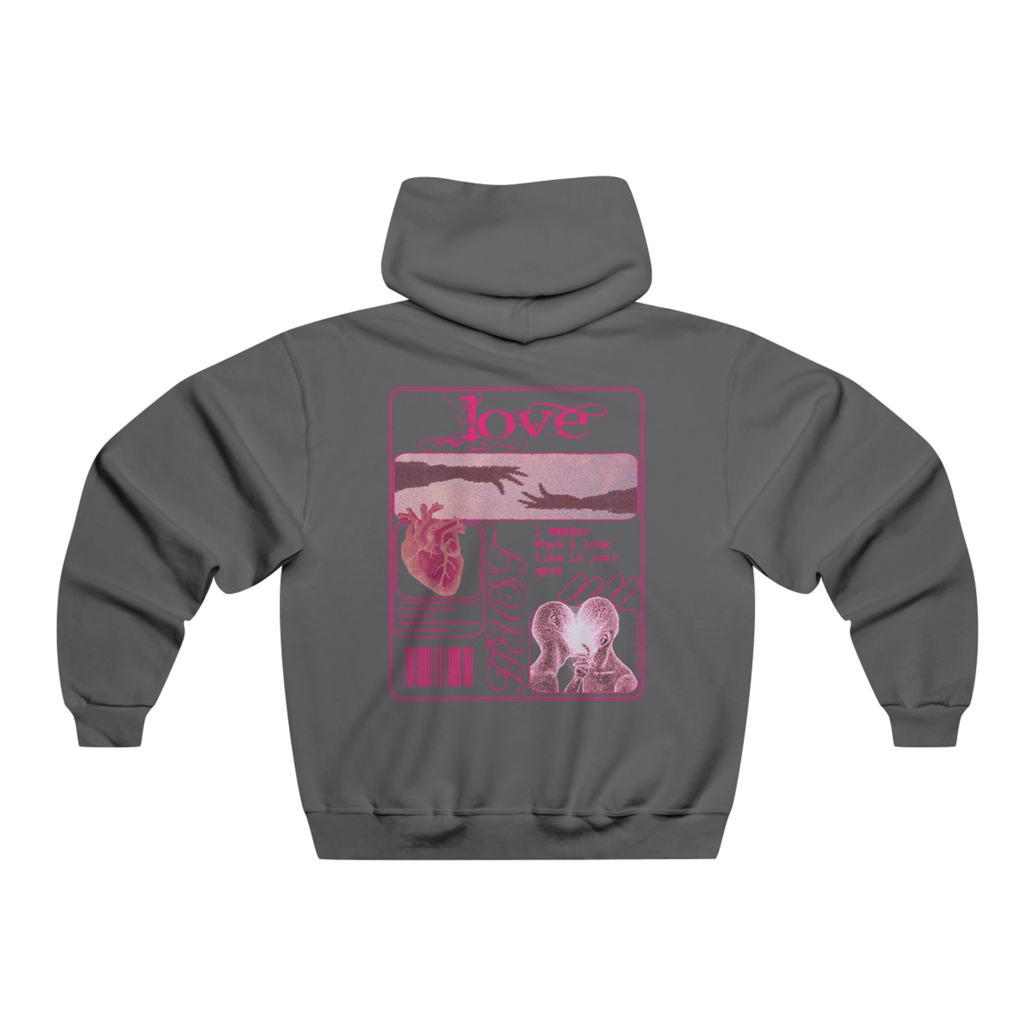 Love Label Hoodie — Retro Pink Graphic Pullover