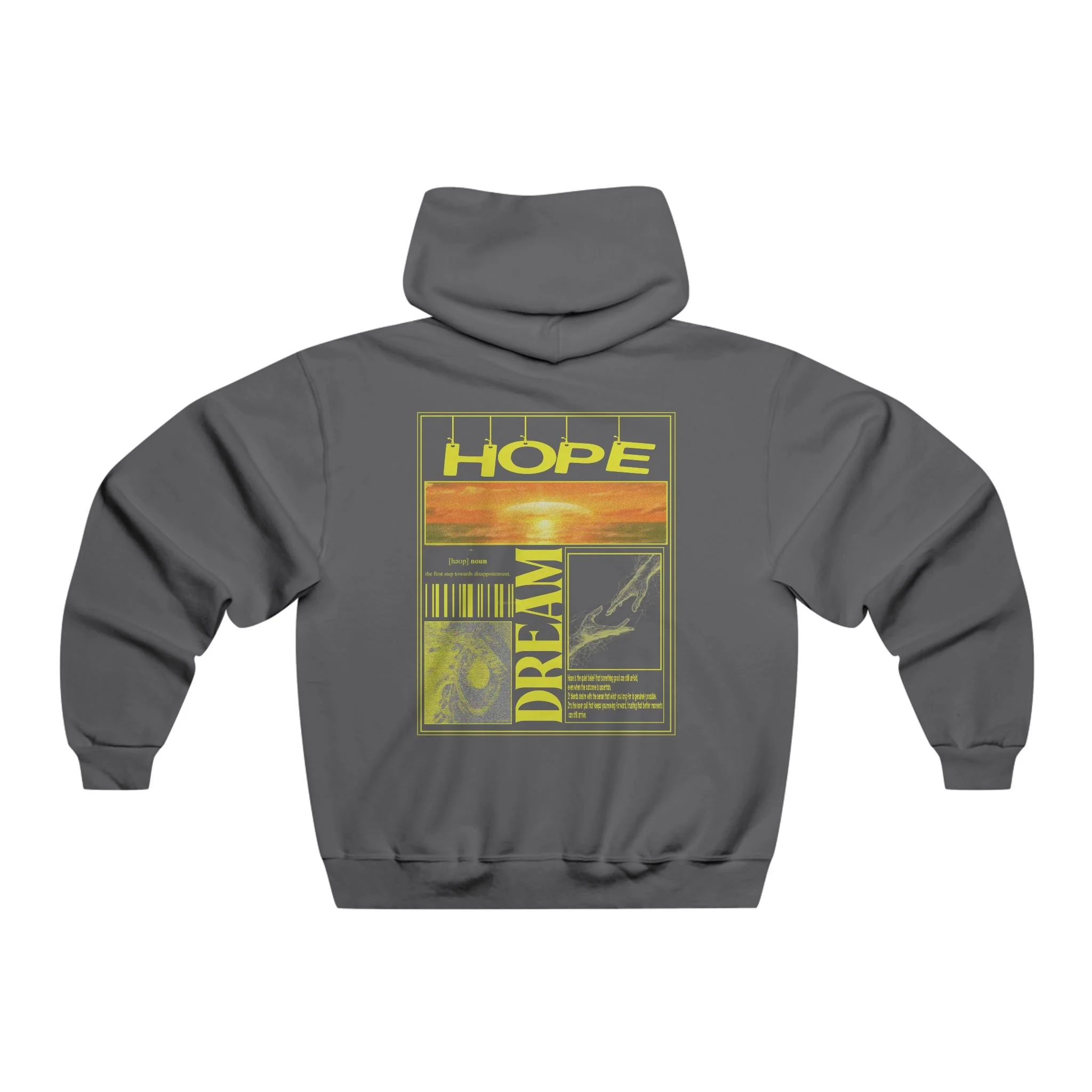 Hope Brutalism Graphic Hoodie — Men's Pullover Sweatshirt