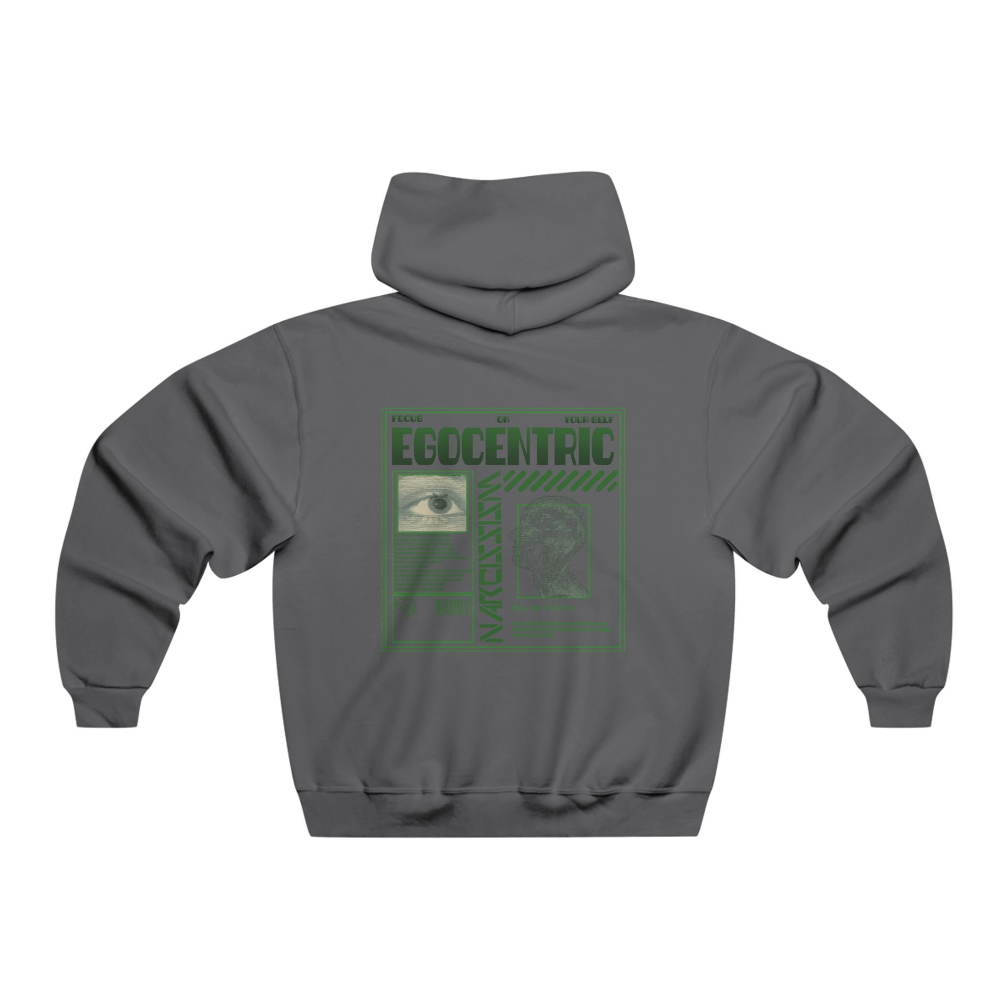 Brutalist Egocentric Back-Print Hoodie — Men's Pullover