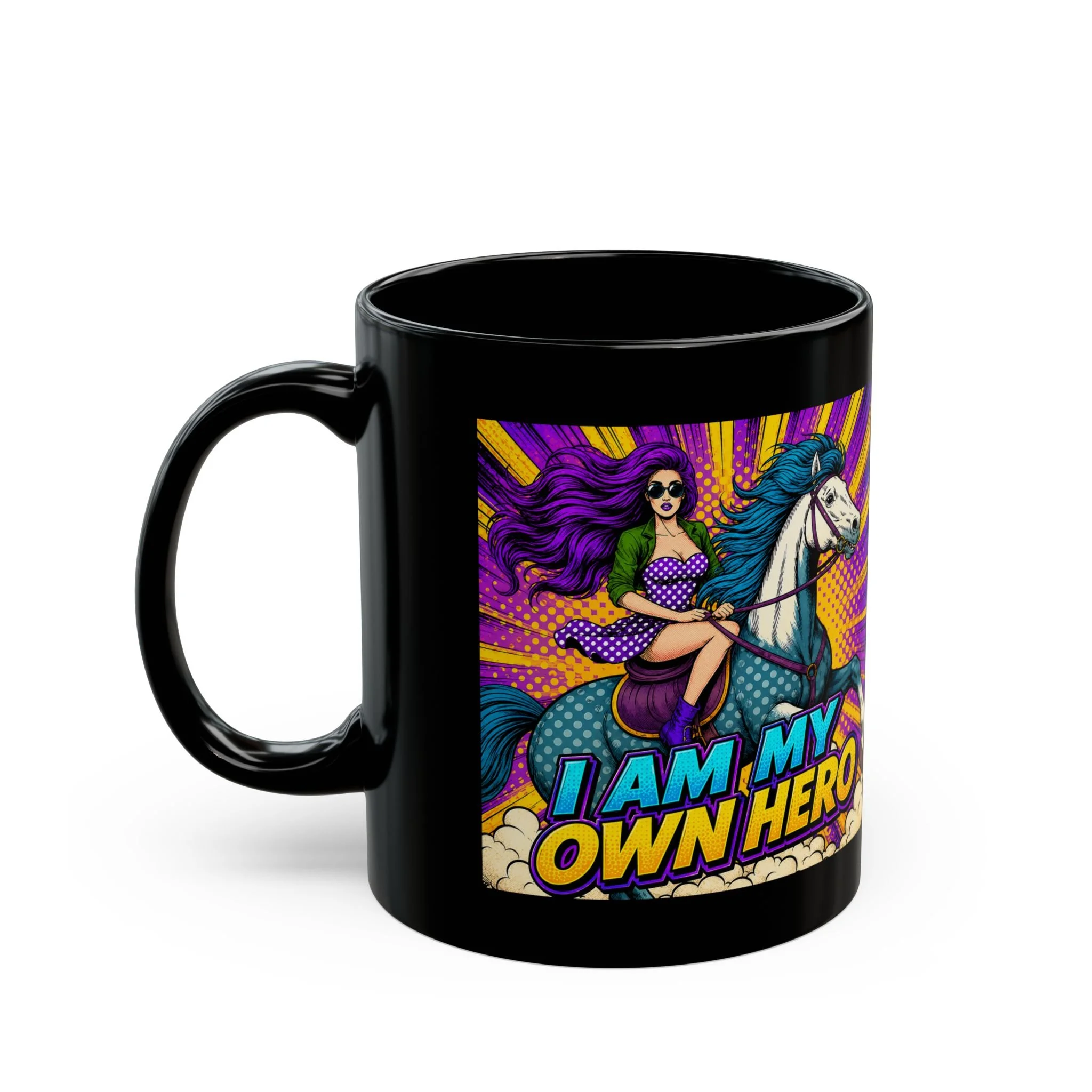 I AM MY OWN HERO Black Mug