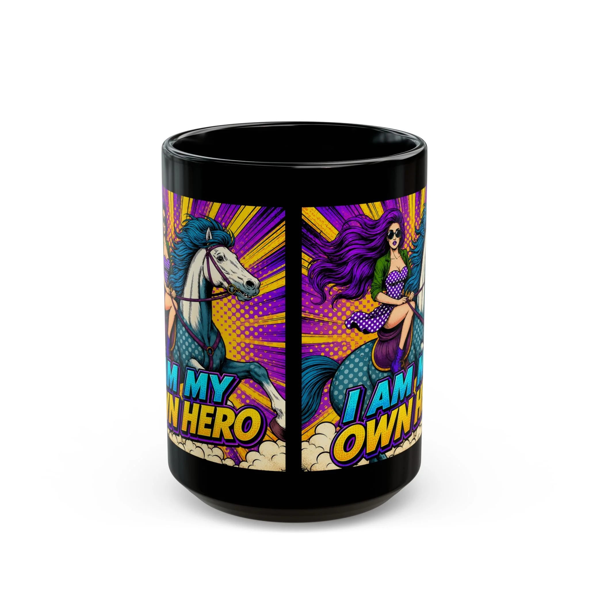 I AM MY OWN HERO Black Mug