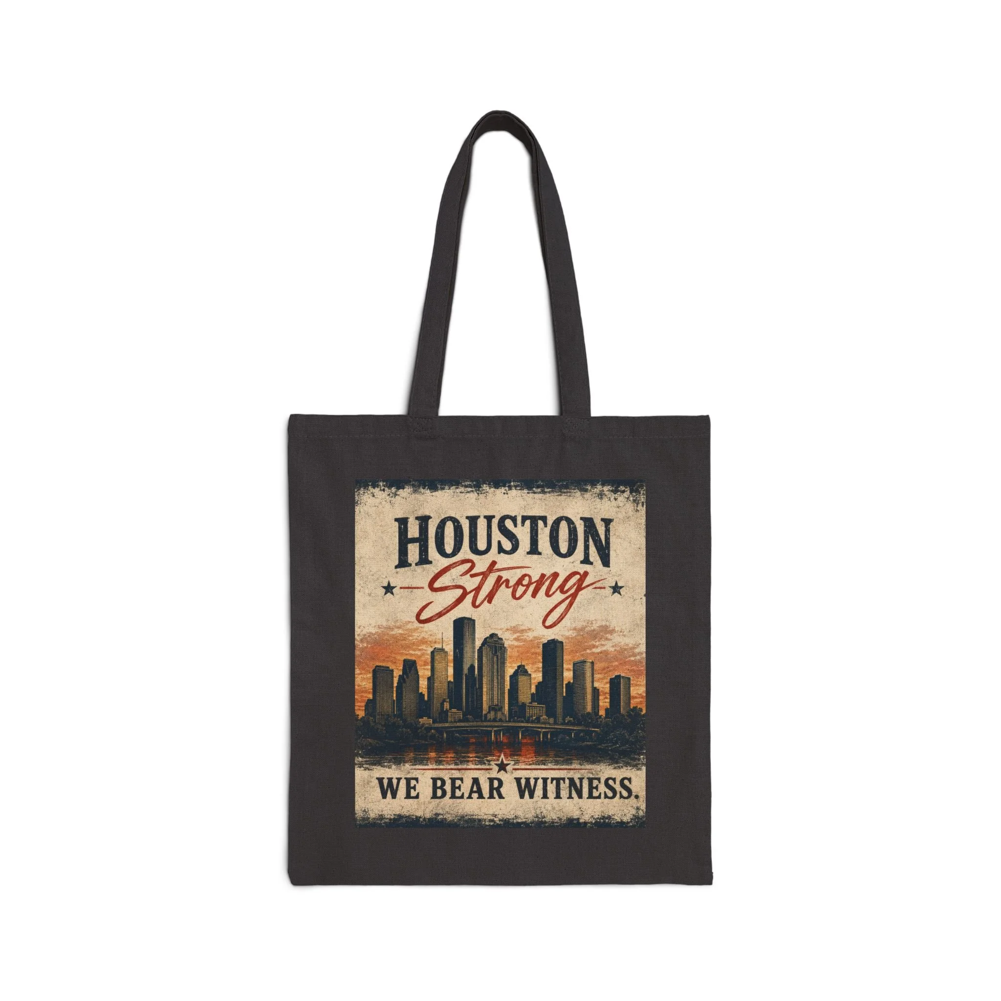 Houston Strong We Bear Witness Canvas Tote