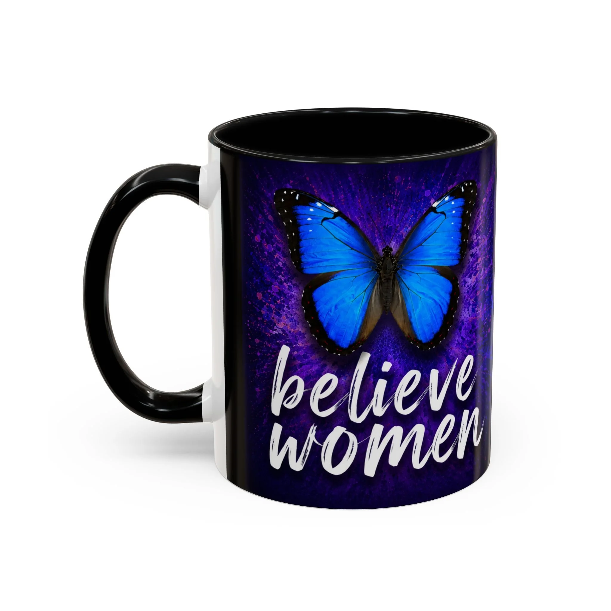 Believe Women Blue Butterfly Mug