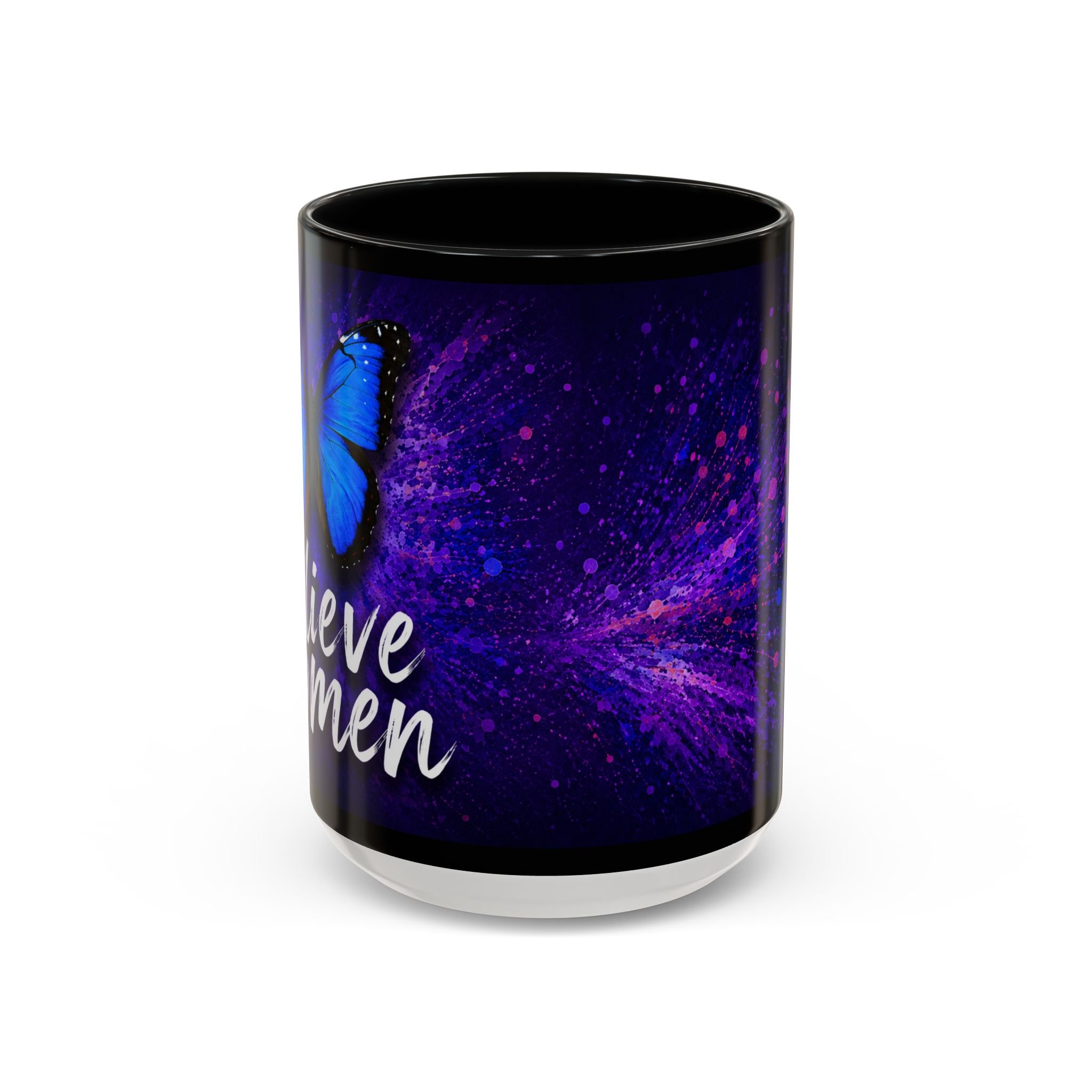 Believe Women Blue Butterfly Mug