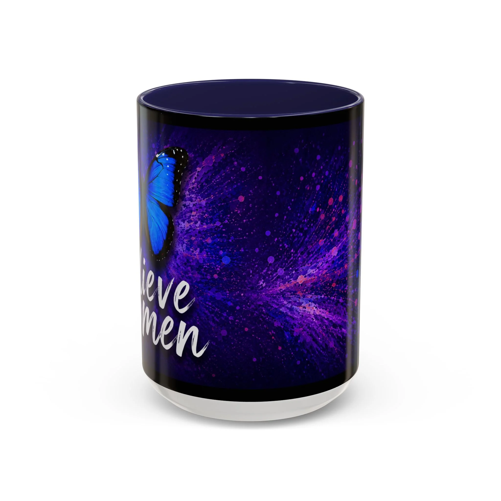 Believe Women Blue Butterfly Mug