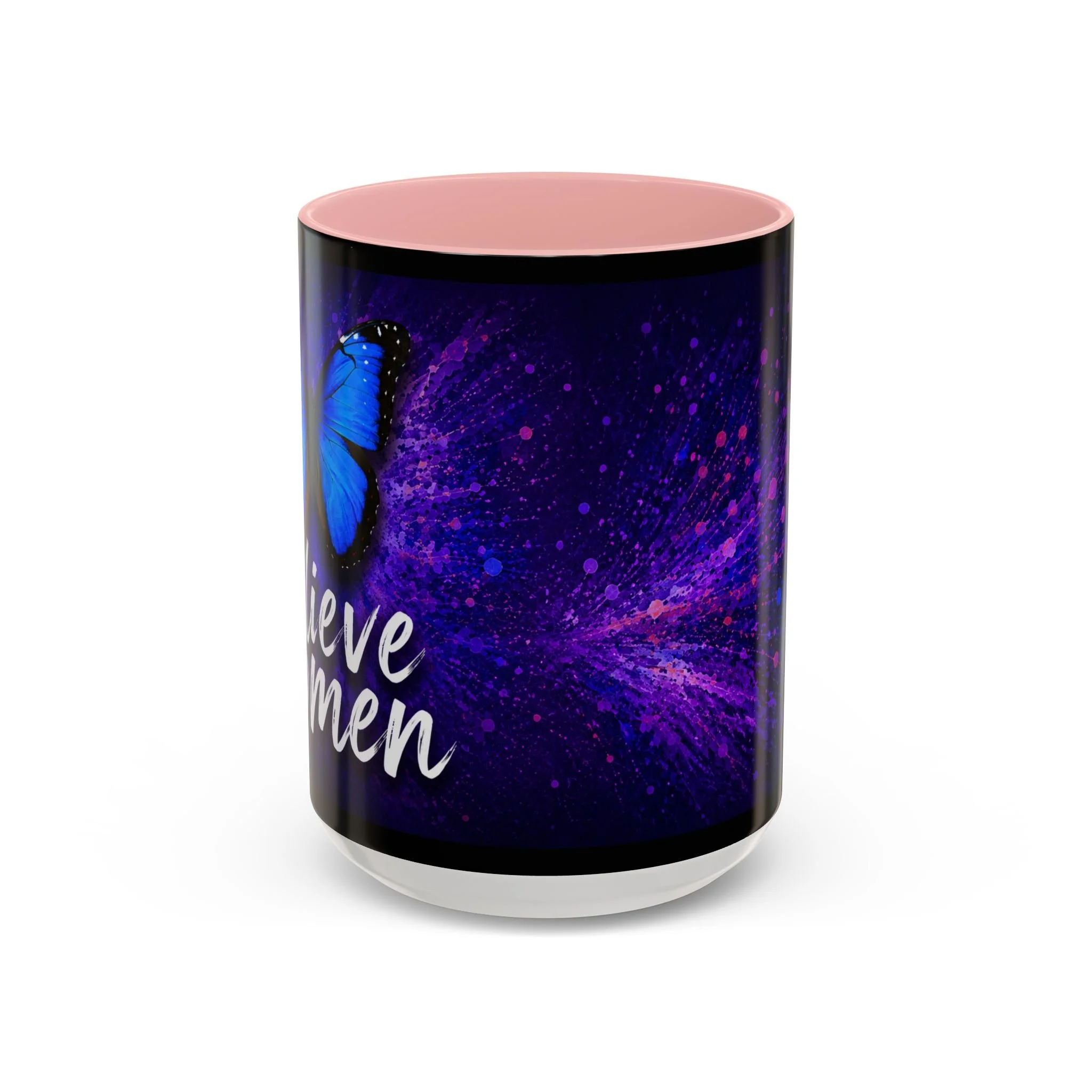 Believe Women Blue Butterfly Mug