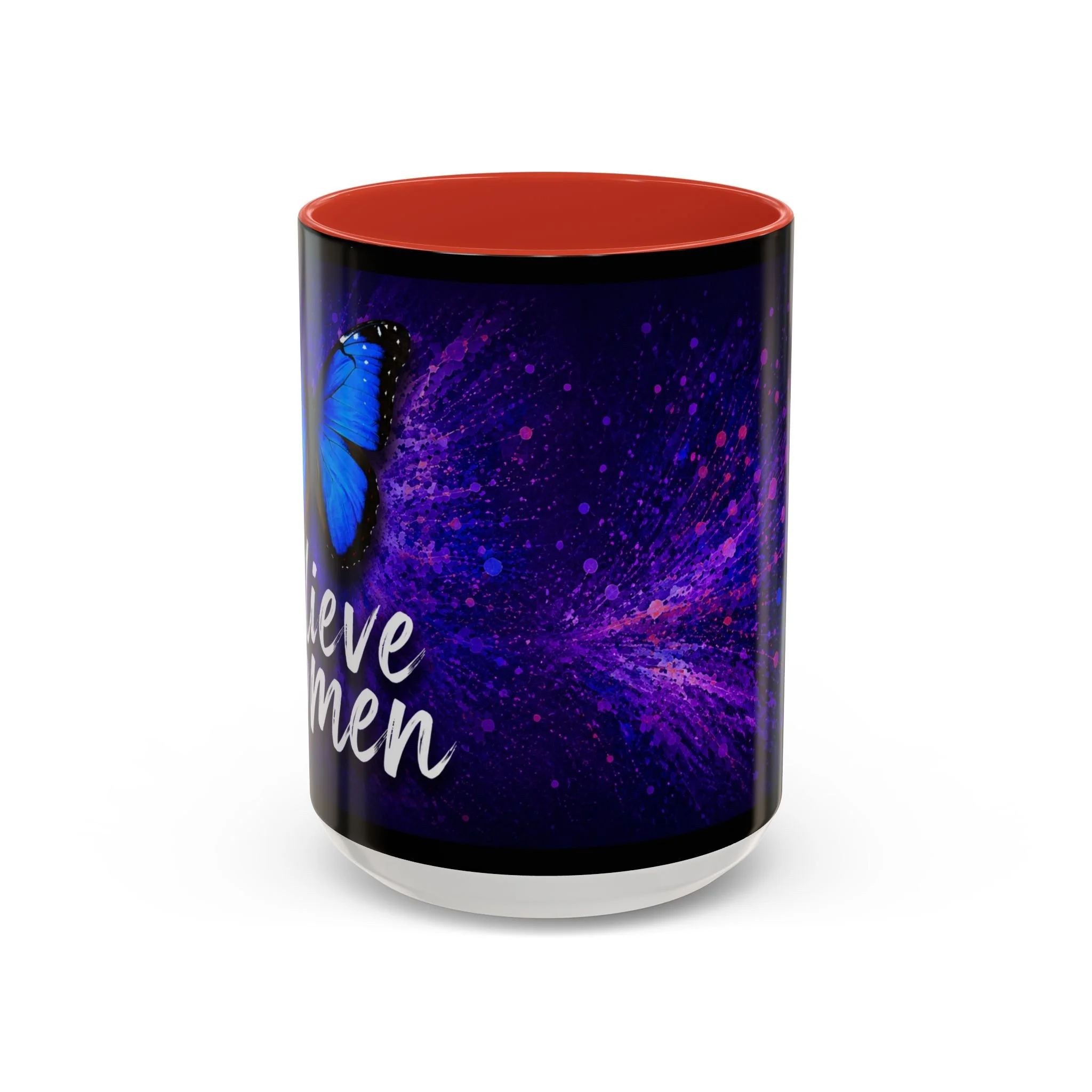 Believe Women Blue Butterfly Mug