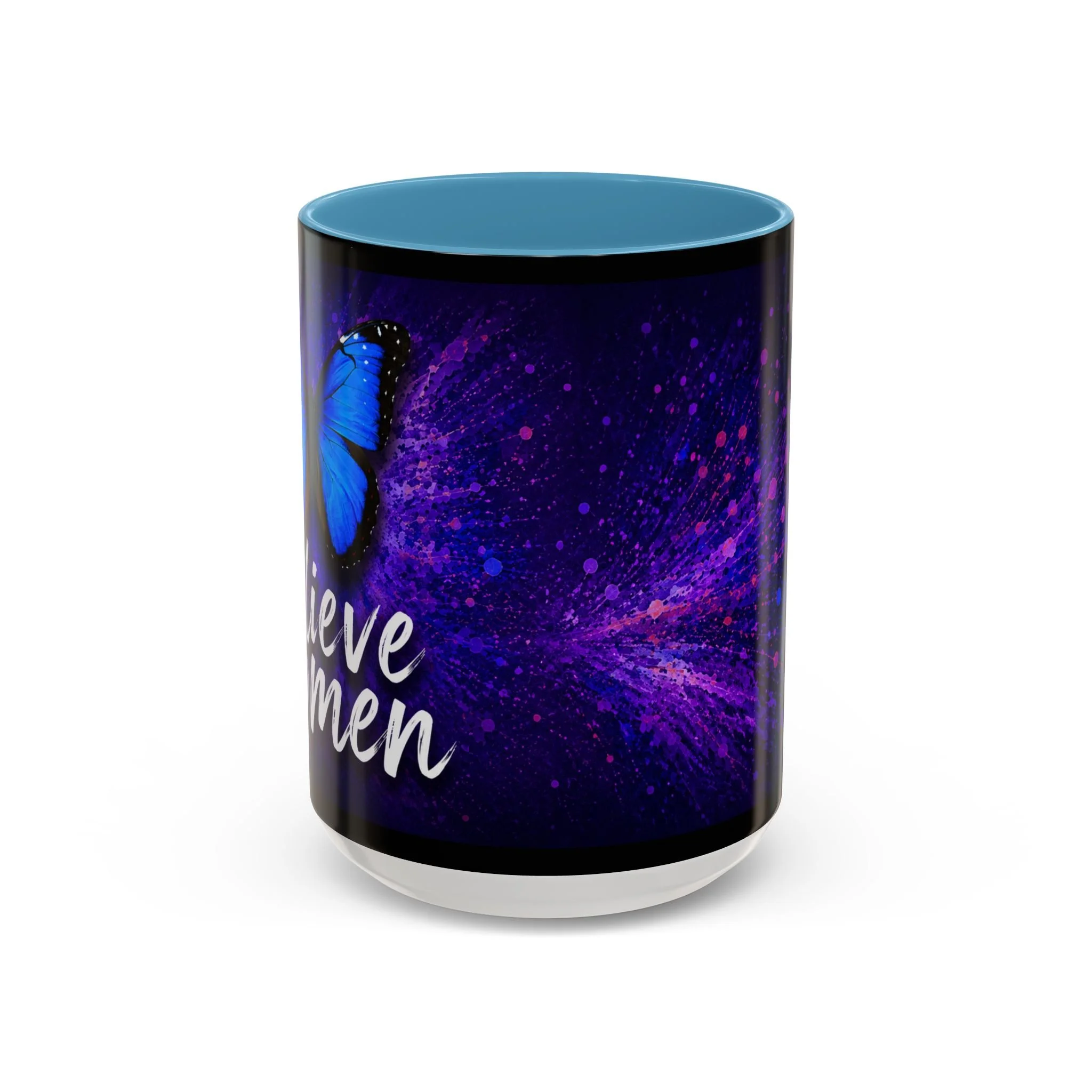 Believe Women Blue Butterfly Mug