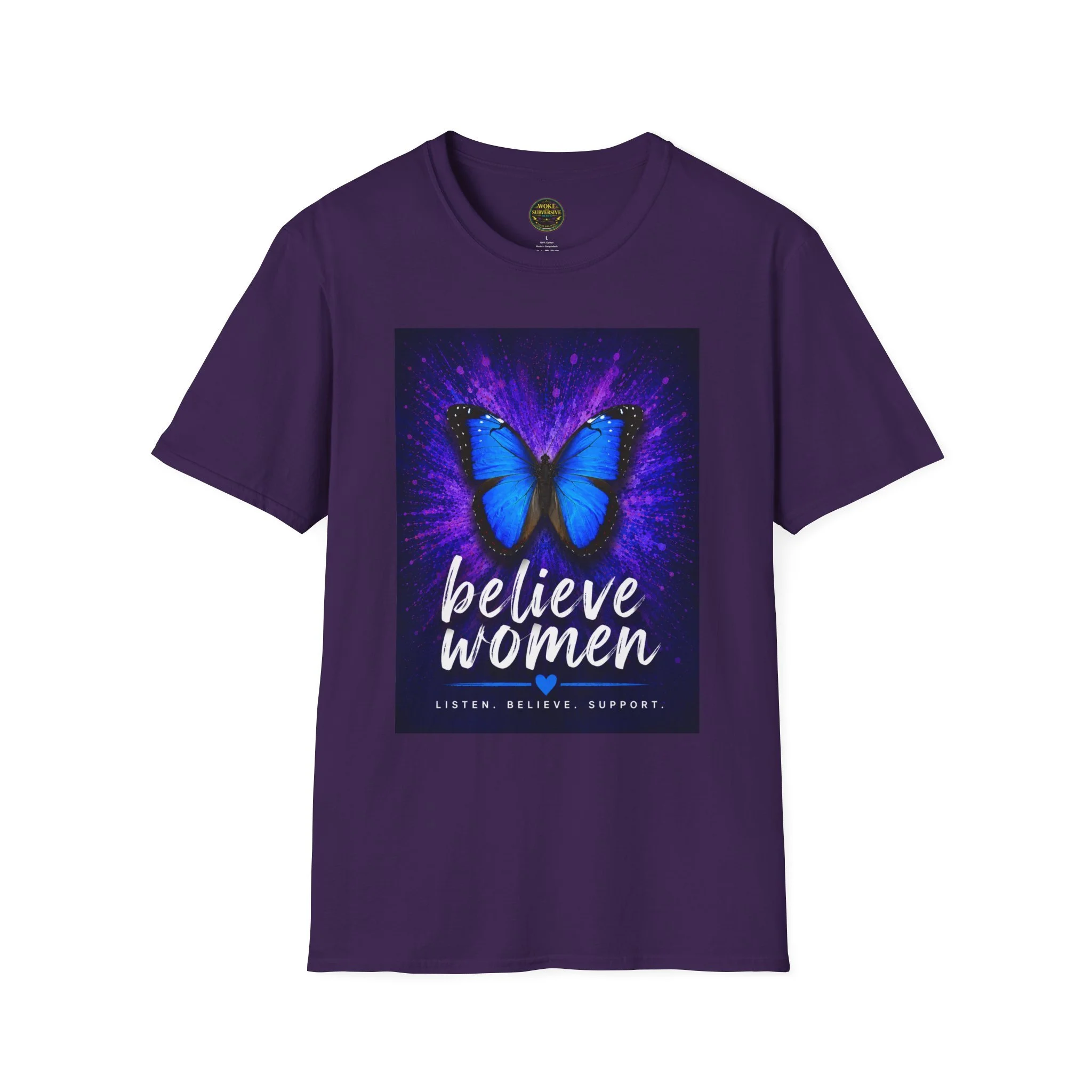 Believe Women Blue Butterfly T-Shirt