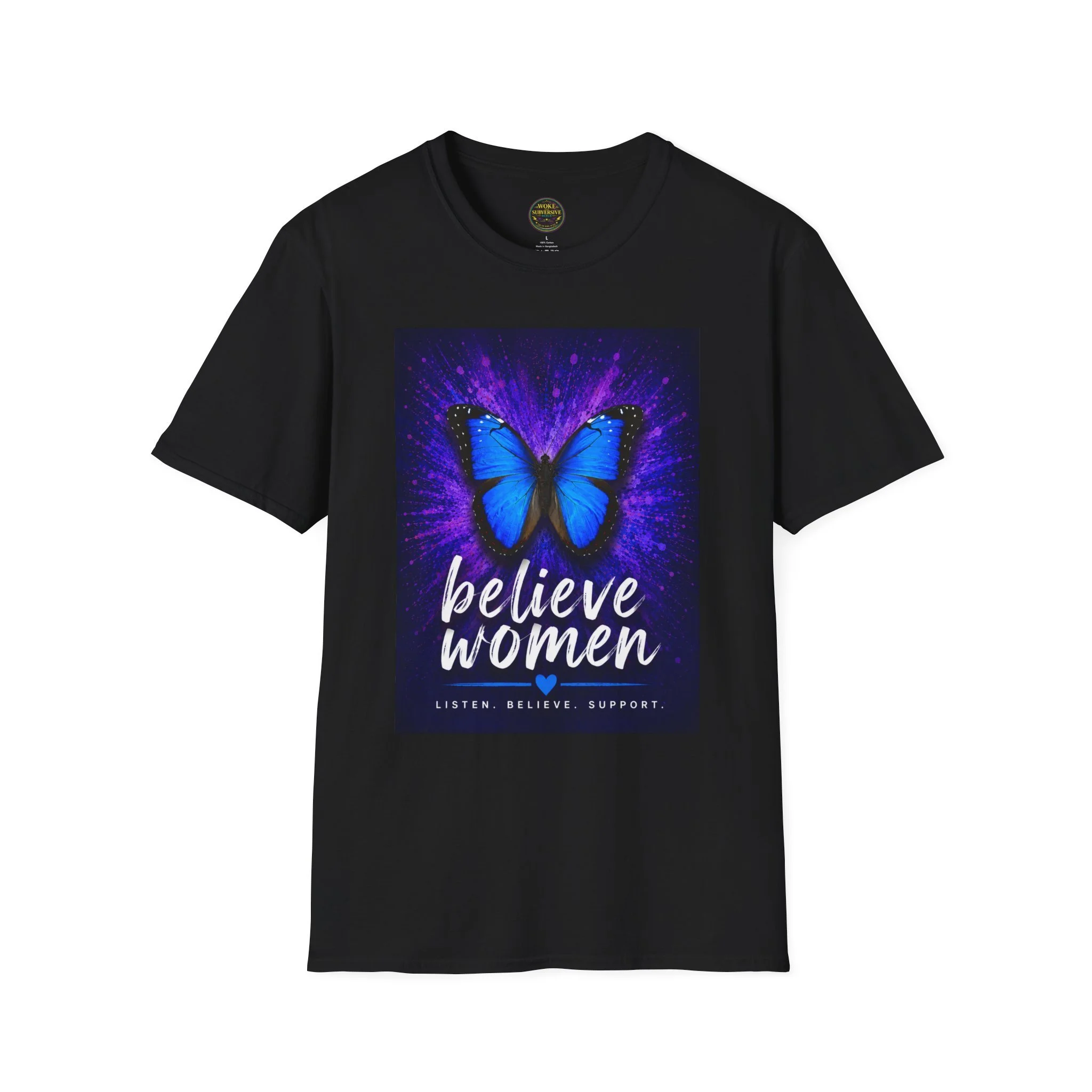 Believe Women Blue Butterfly T-Shirt