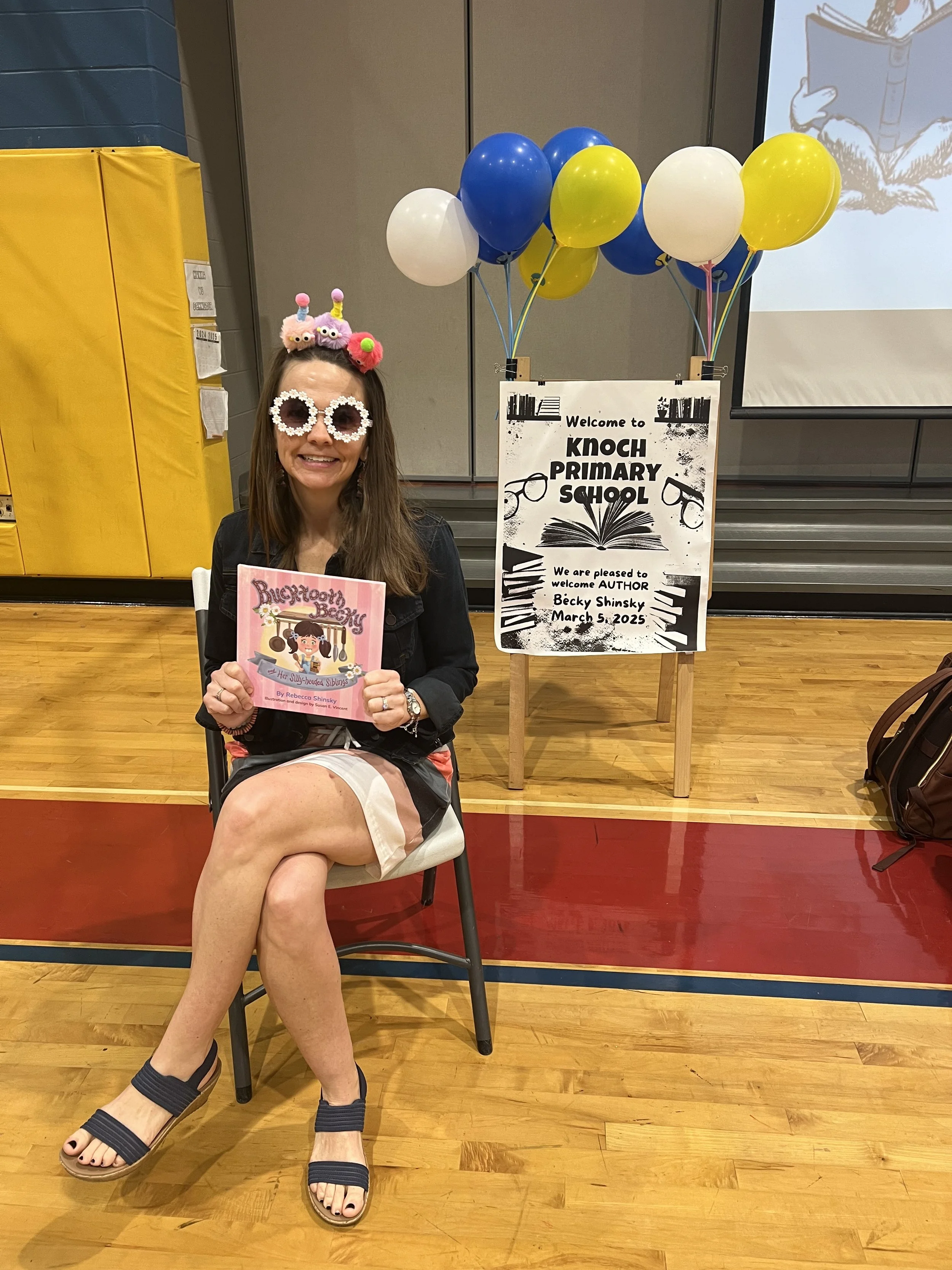 Rebecca Shinsky doing an assembly on inclusion, belonging and healthy digital citizenship