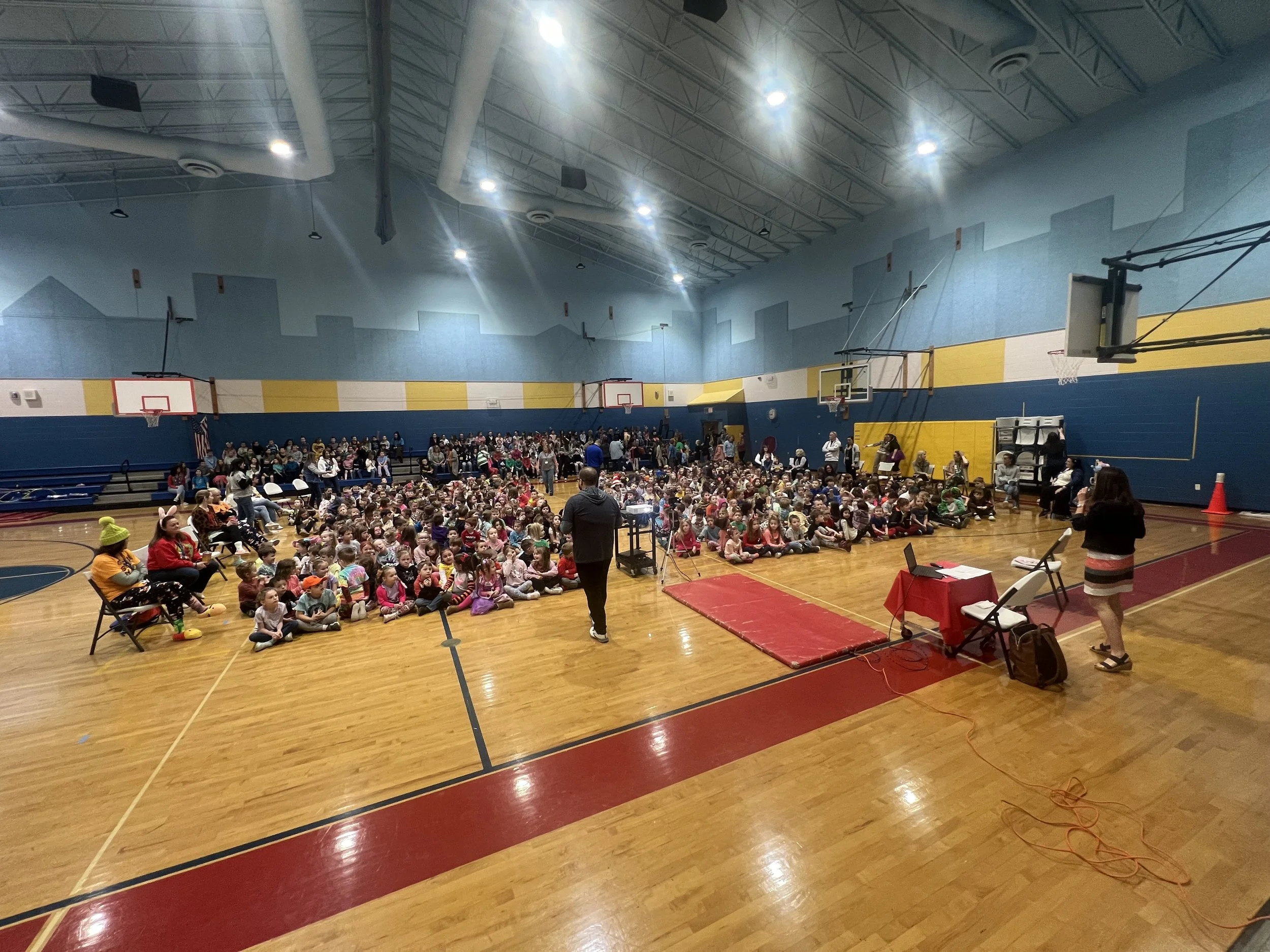 Rebecca Shinsky speaking to Knoch Primary School in Saxonburg.  She is a fantastic speaker and leaves a lasting positive impact on her audience.