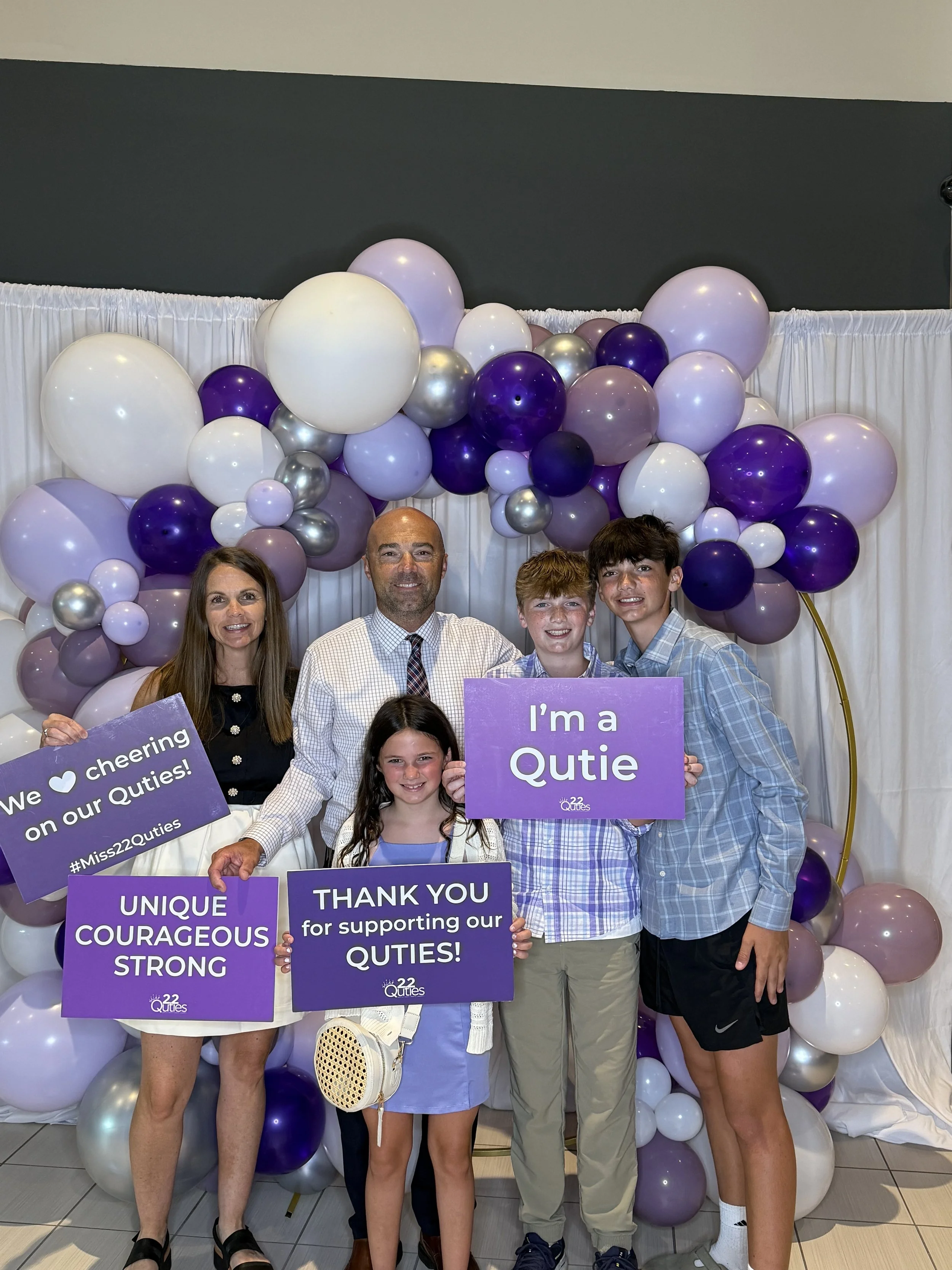 Rebecca speaking at a special needs beauty pageant about how each child has there own special gifts to give the world. 