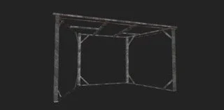 A black-outlined framework