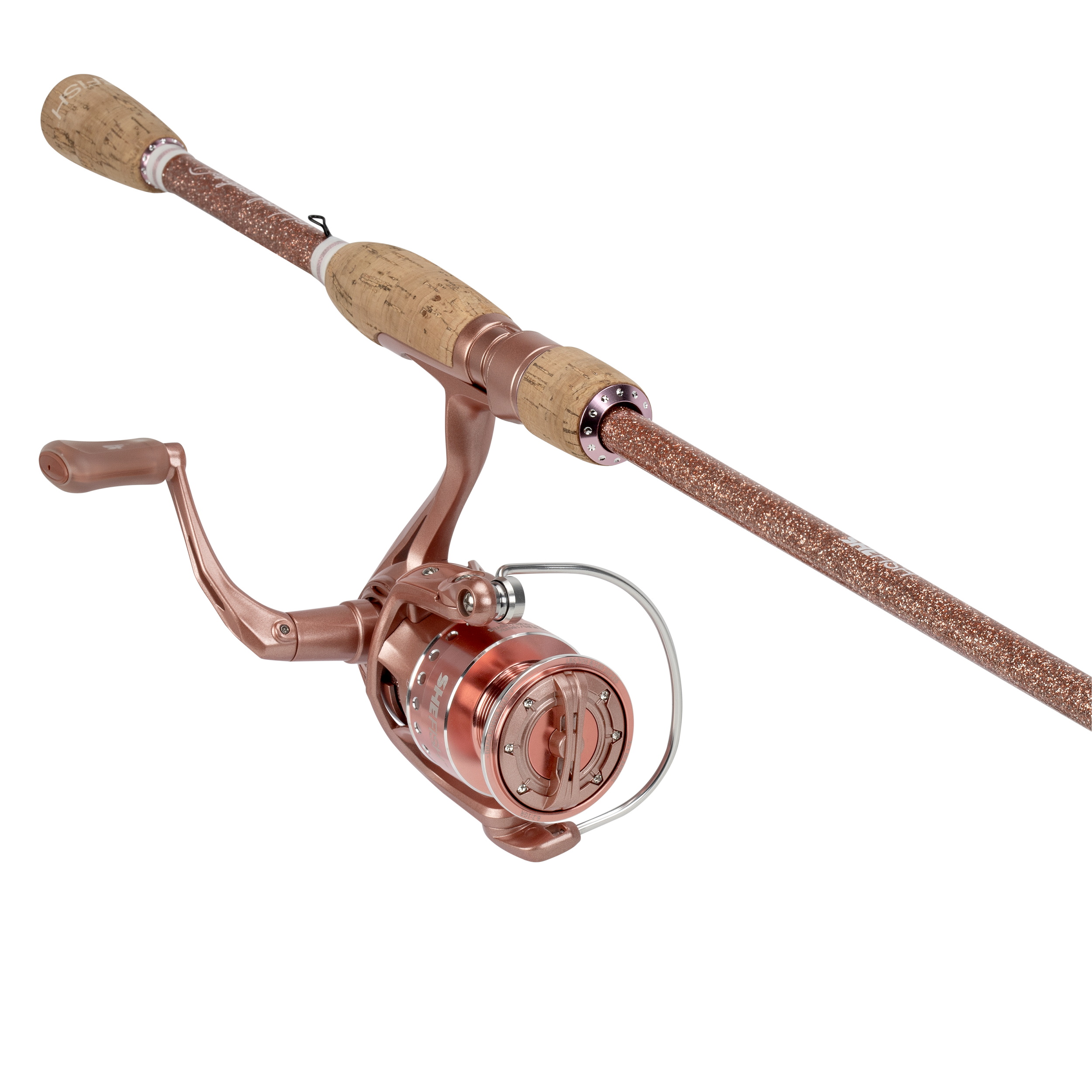 6'6" SheFish Sparkle Elite Spin Combo - Rose Gold Champagne