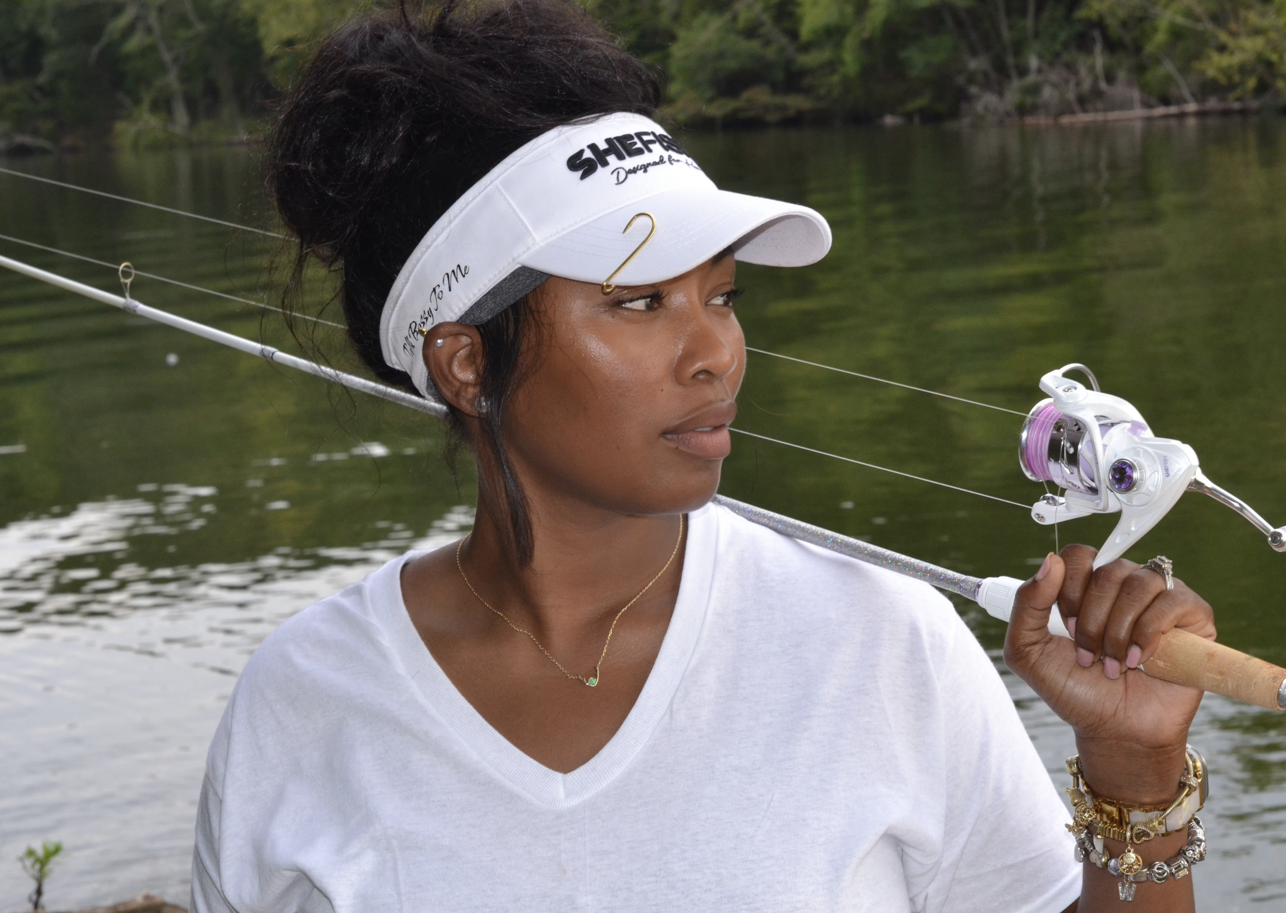 SheFish White Rain Outdoors Visor