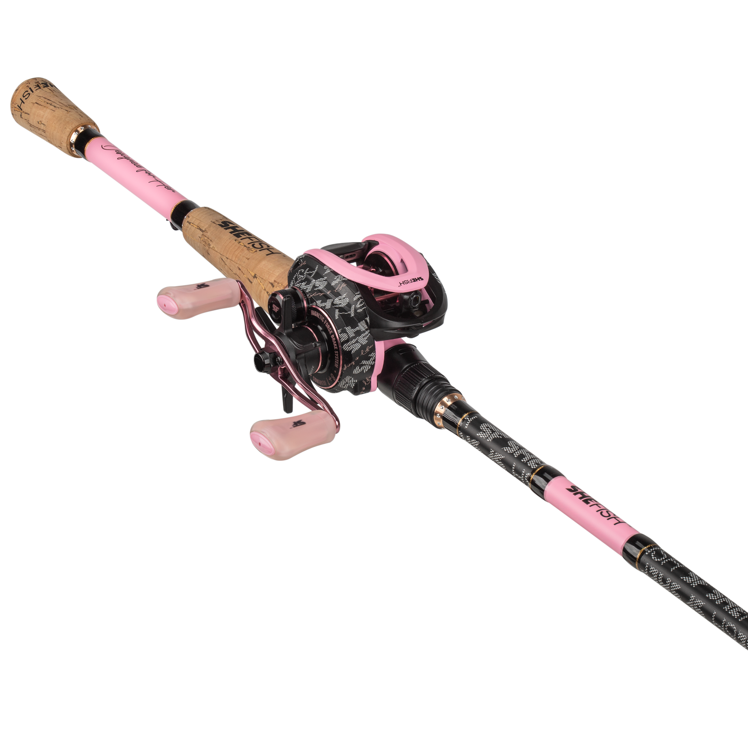 7' SheFish Fashion Elite Baitcast Combo - Pink Stitched