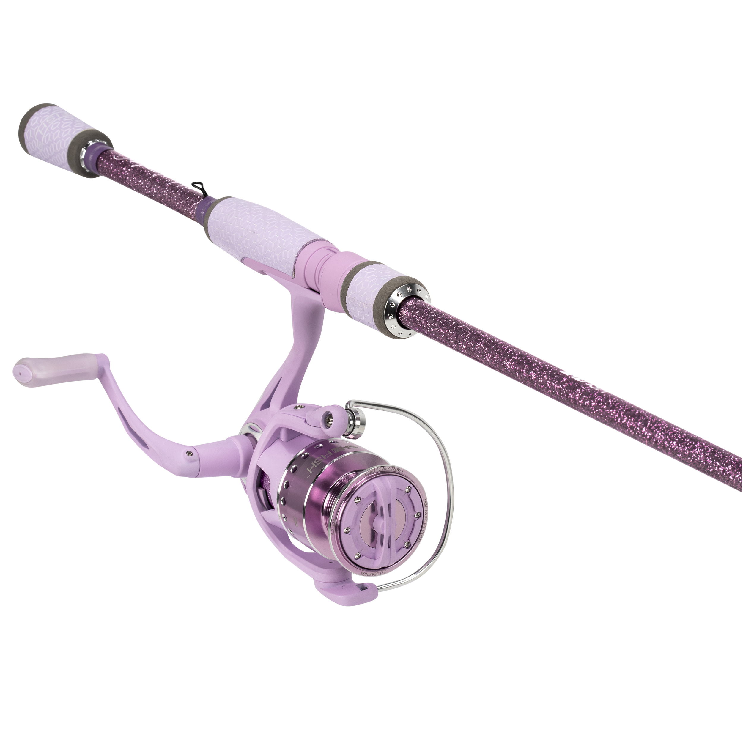 6'6" SheFish Sparkle Elite Spin Combo - Lavender