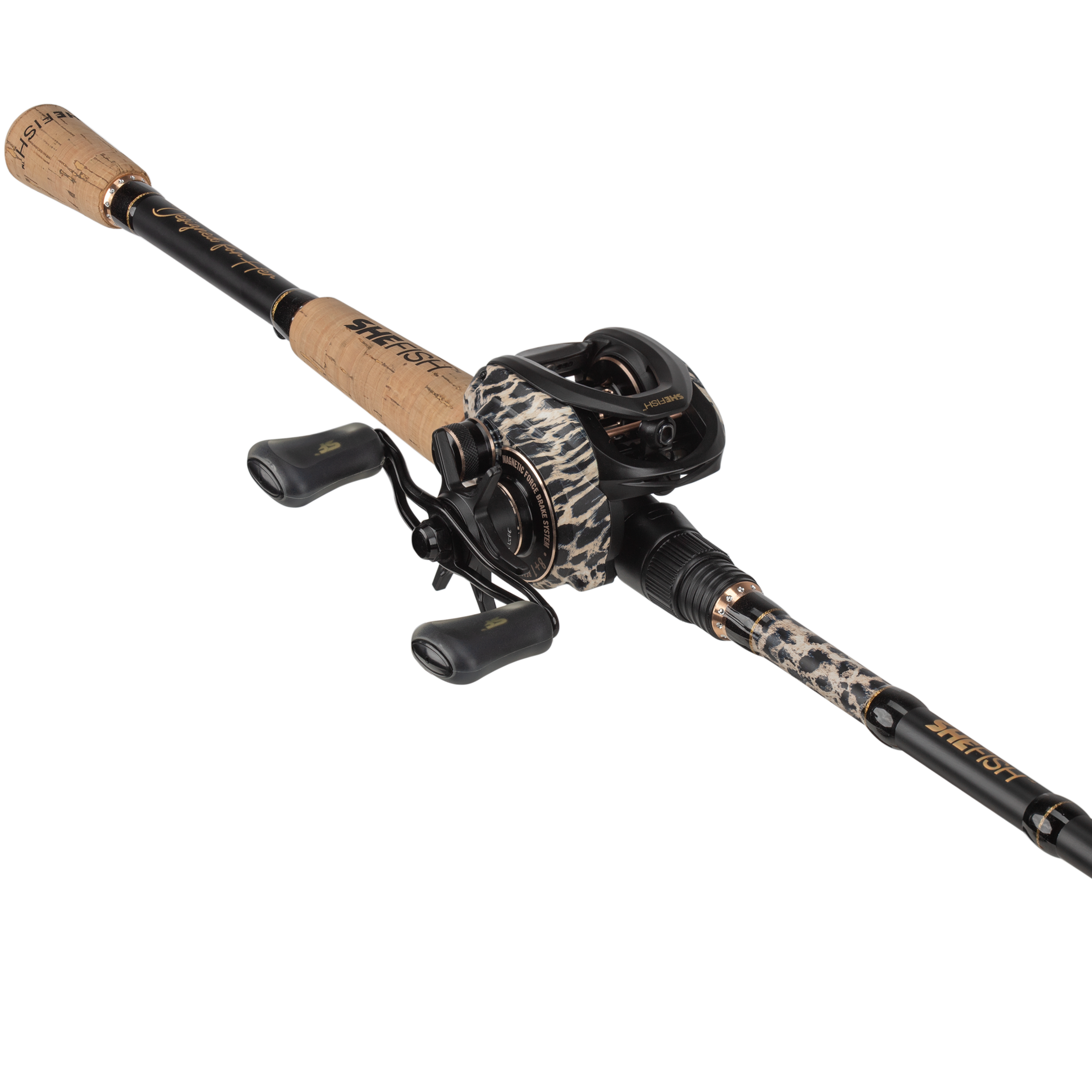 7' SheFish Fashion Elite Baitcast Combo - Leopard