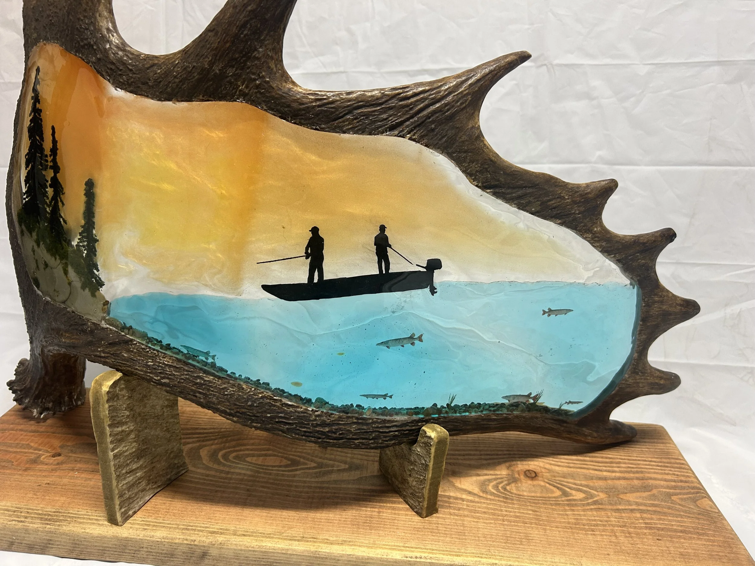 Musky fishermen on boat