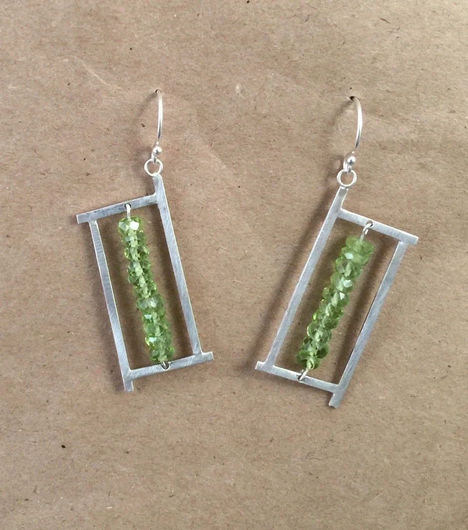 Peridot Silver Earrings