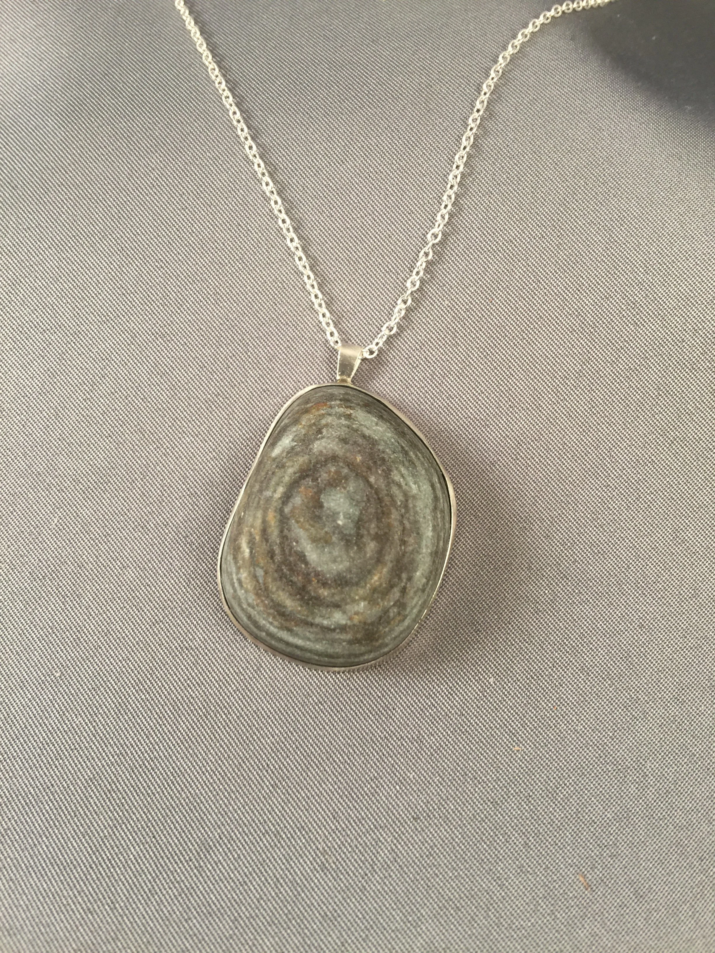Beach Stone Silver Necklace