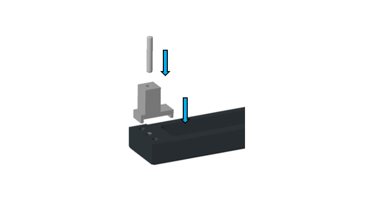 Height and Alignment Pin Pressing Tool used to Press Pin into Stringer
