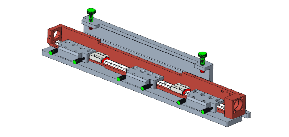 Isometric View of the Frame with Rail secured to the Frame Alignment Tool