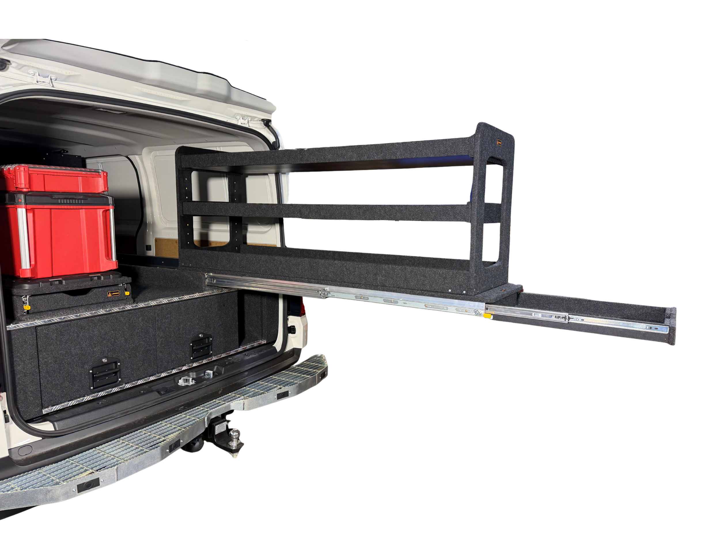 Ford Transit Custom drawer and shelving storage system installed in commercial service van