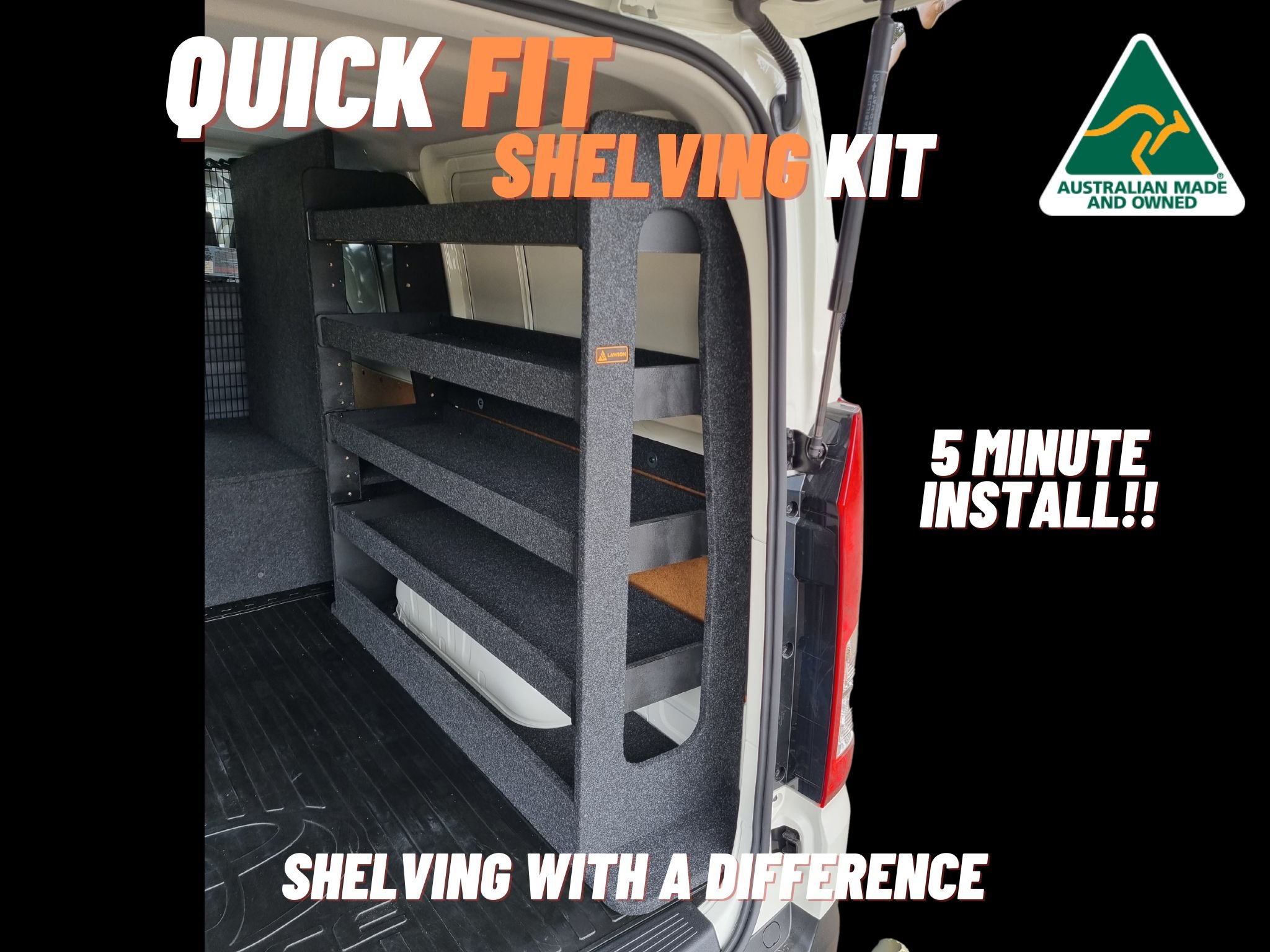Transit Custom full height shelving system for modular van storage