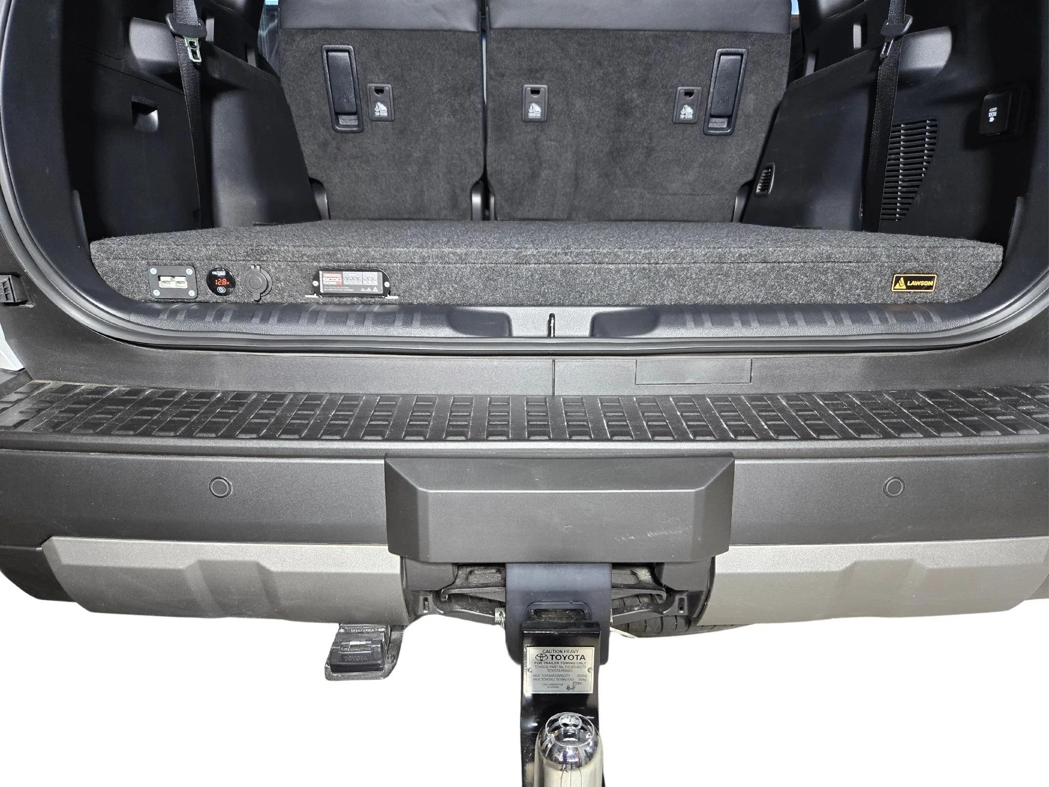 Prado 250 false floor with fridge slide fully extended