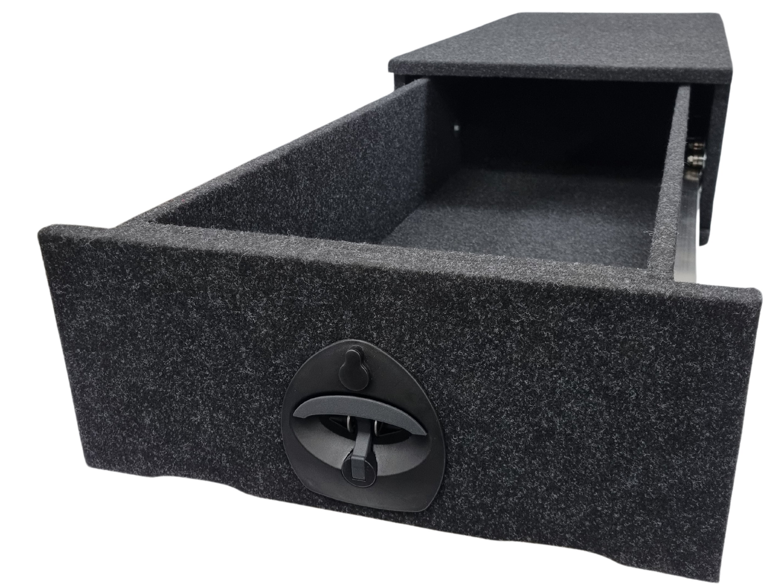 INFINITY Base Drawer showing full extension stainless runner system