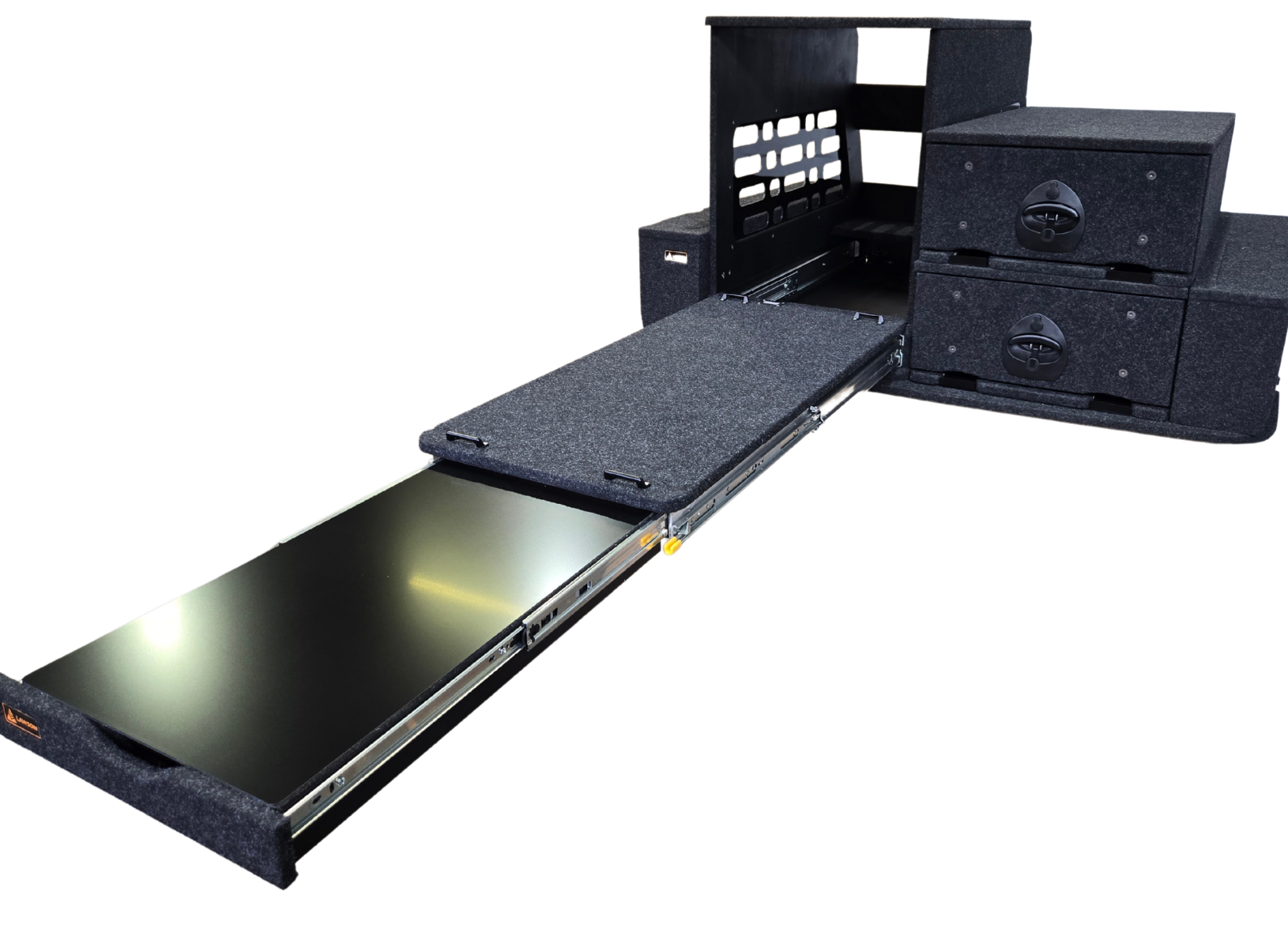 Landcruiser 300 Series rear cargo setup with drawer system and slide access (Copy)