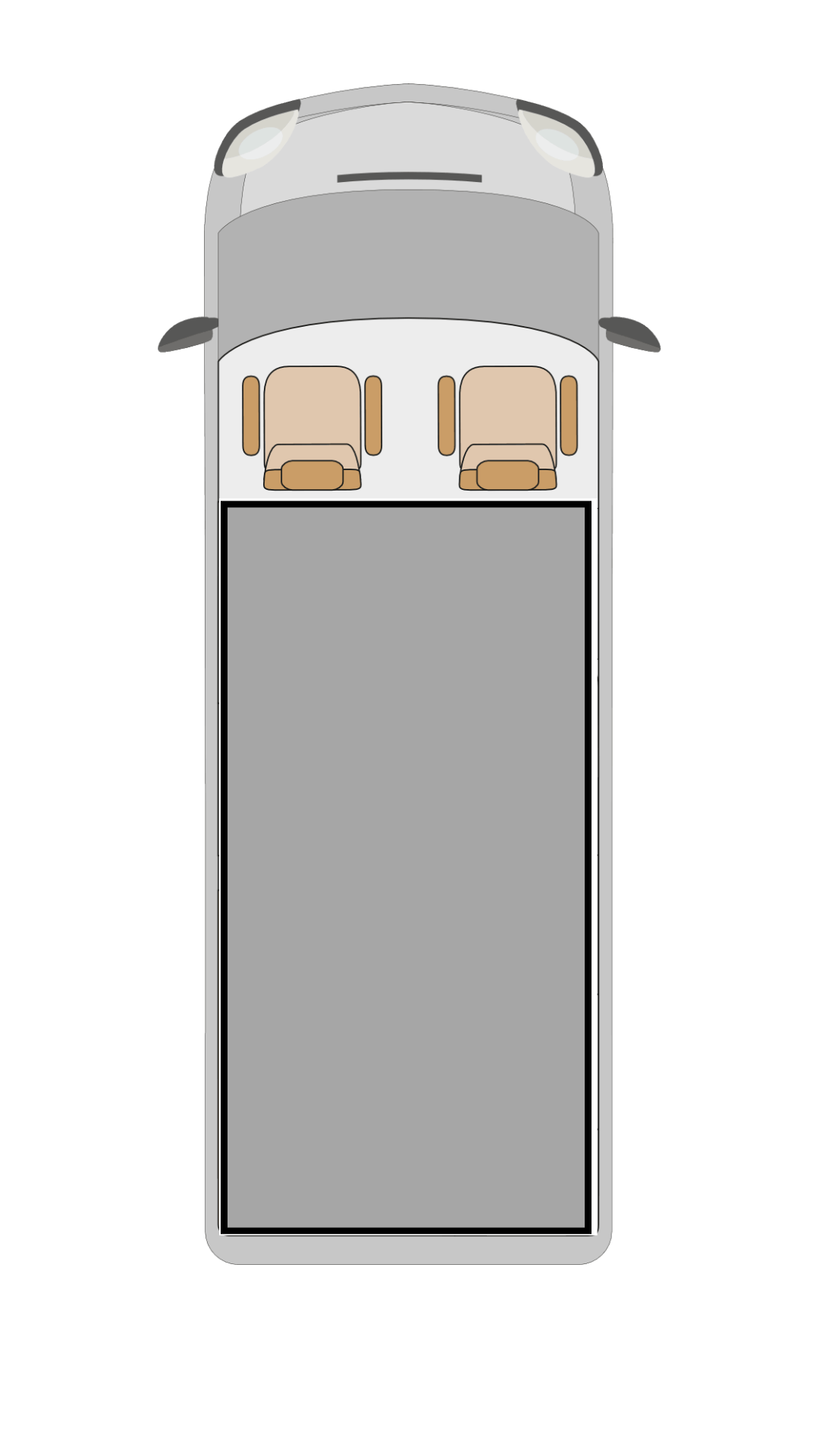 Ford Transit Custom modular false floor base storage system layout diagram