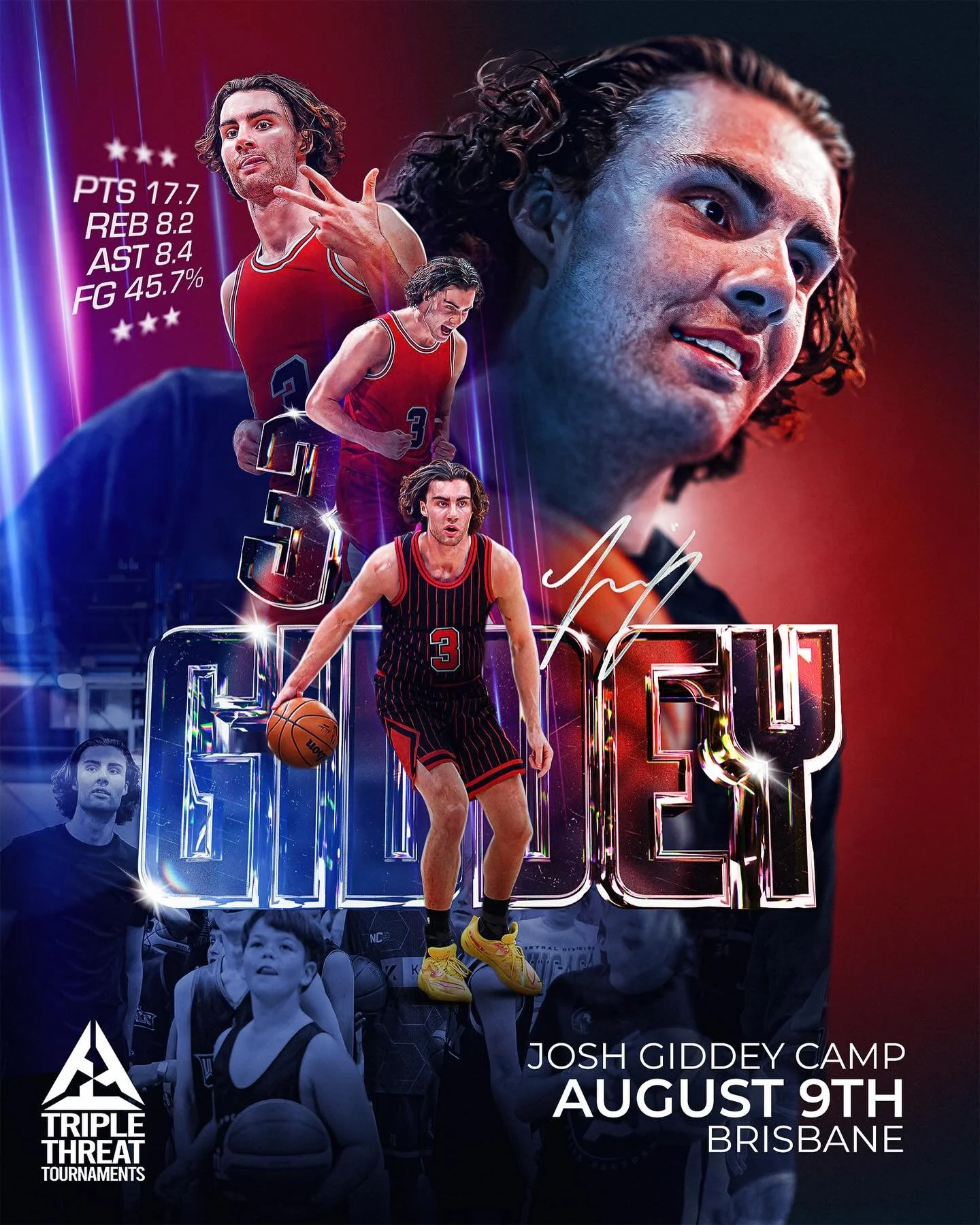 🔥 BIG NEWS 🔥

We&rsquo;re beyond excited to announce the return of Josh Giddey for the next Triple Threat Tournaments camp! 🙌🏀

This is your chance to learn from one of Australia&rsquo;s brightest stars, sharpen your skills, and experience elite-