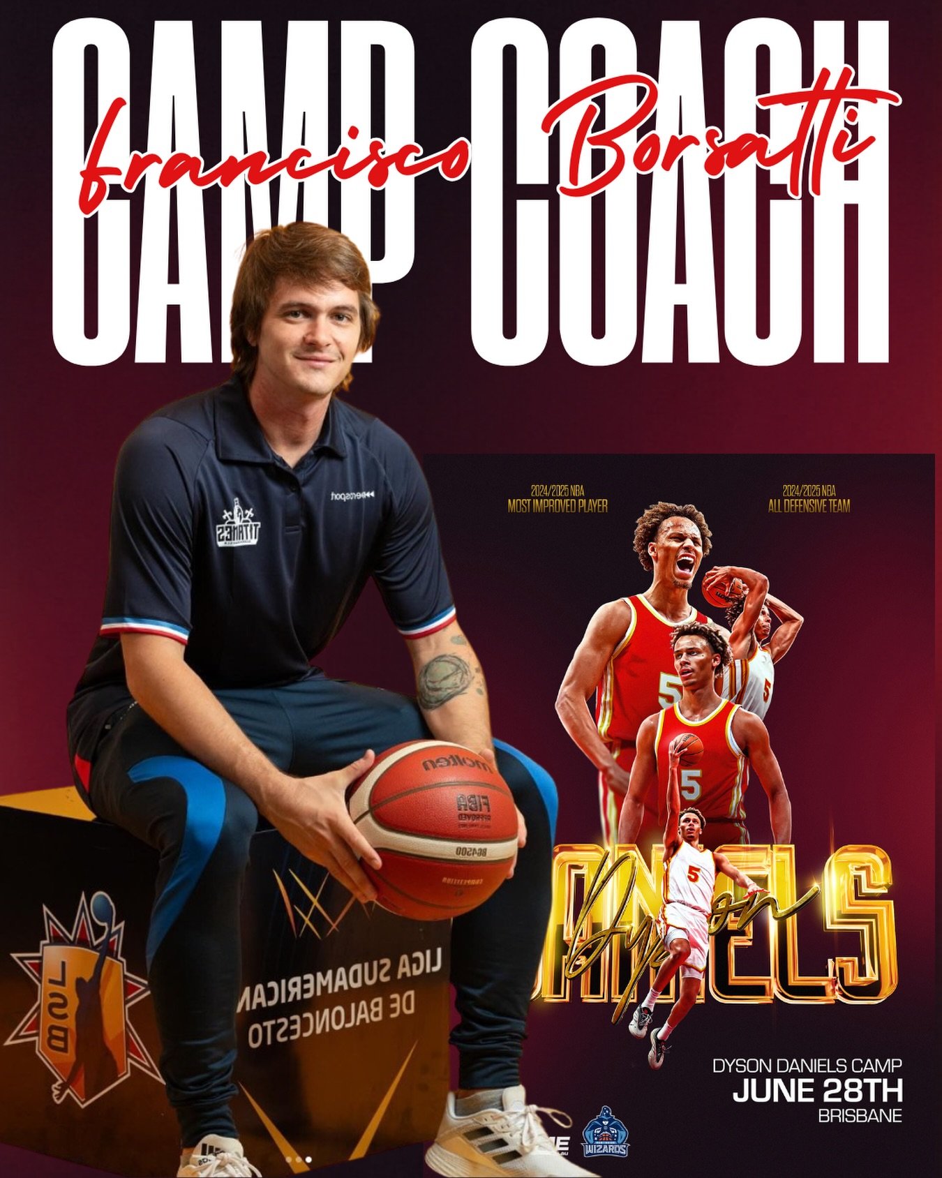 The world game is Basketball and we&rsquo;re bringing the coaches from around the globe to Dyson Daniels Experience 2026

@coachborsatti Francisco Borsatti is a basketball coach from Argentina with more than 13 years of coaching experience. 
He has w
