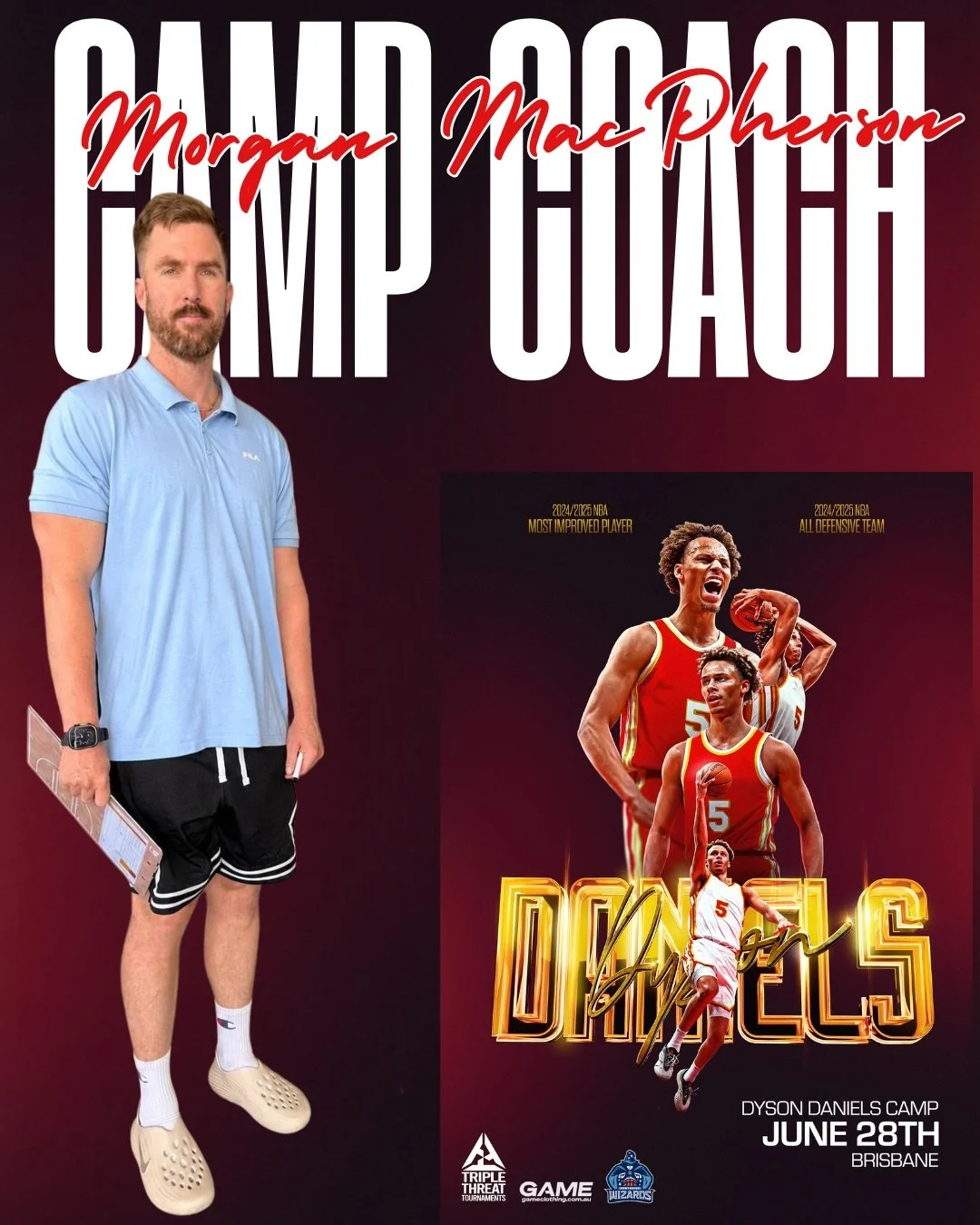 Our newest Coach announcement  for Dyson Daniels Camp is Morgan MacPherson @mlb_painting from @elevateyouthhoops

Having coached @loganbasketballinc representative teams and AAU Morgan is a passionate youth basketball coach who is committed to helpin
