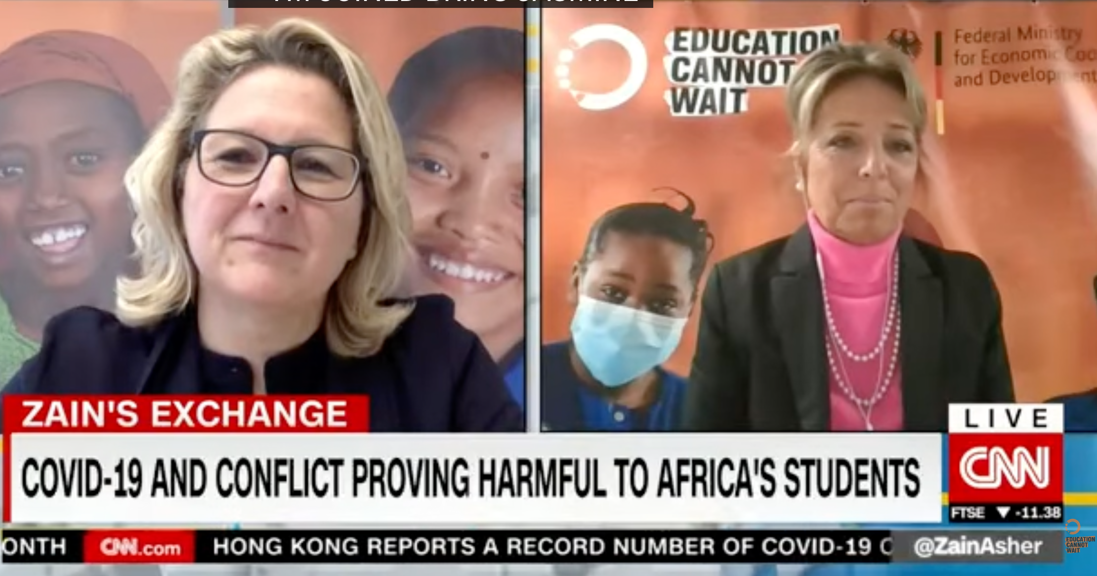 CNN interviews ECW  Executive Director Yasmine Sherif and German Minister Svenja Schulze.