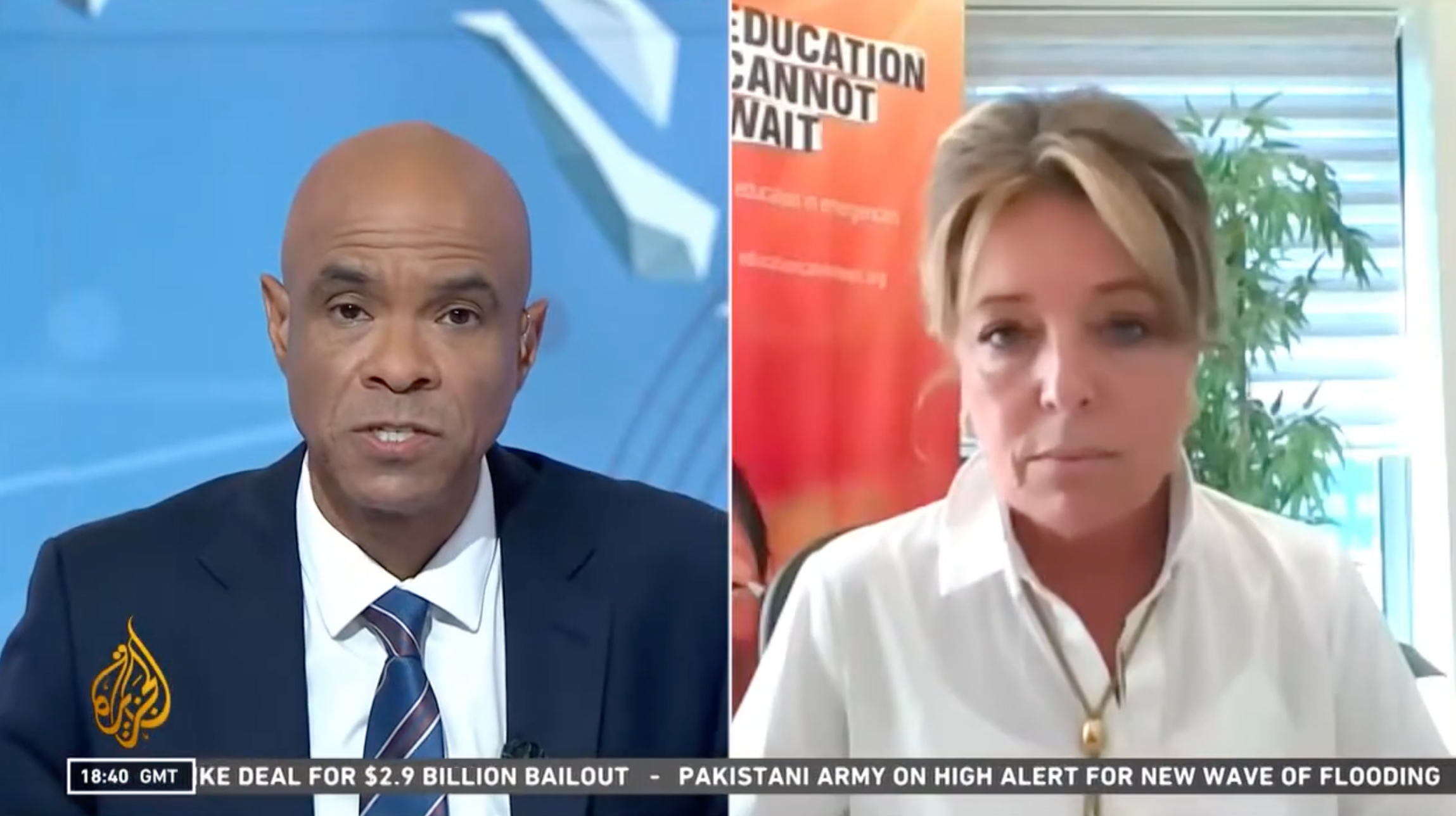 ‪@aljazeeraenglish‬ interview with Executive Director Yasmine Sherif.