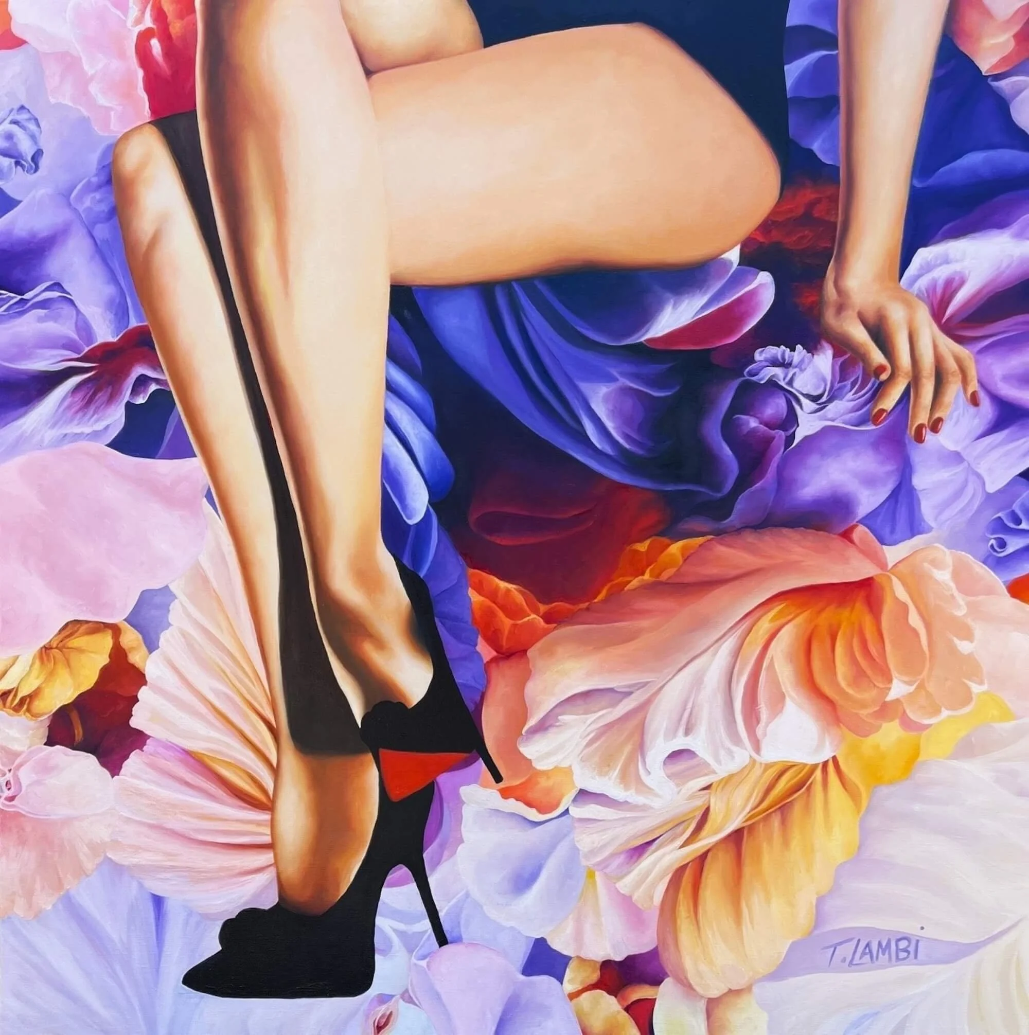 trisha-lambi--Legs+in+Bloom+101.6cm+x+101.6cm+Oil+on+Stretched+Linen+UF+%245600.jpg