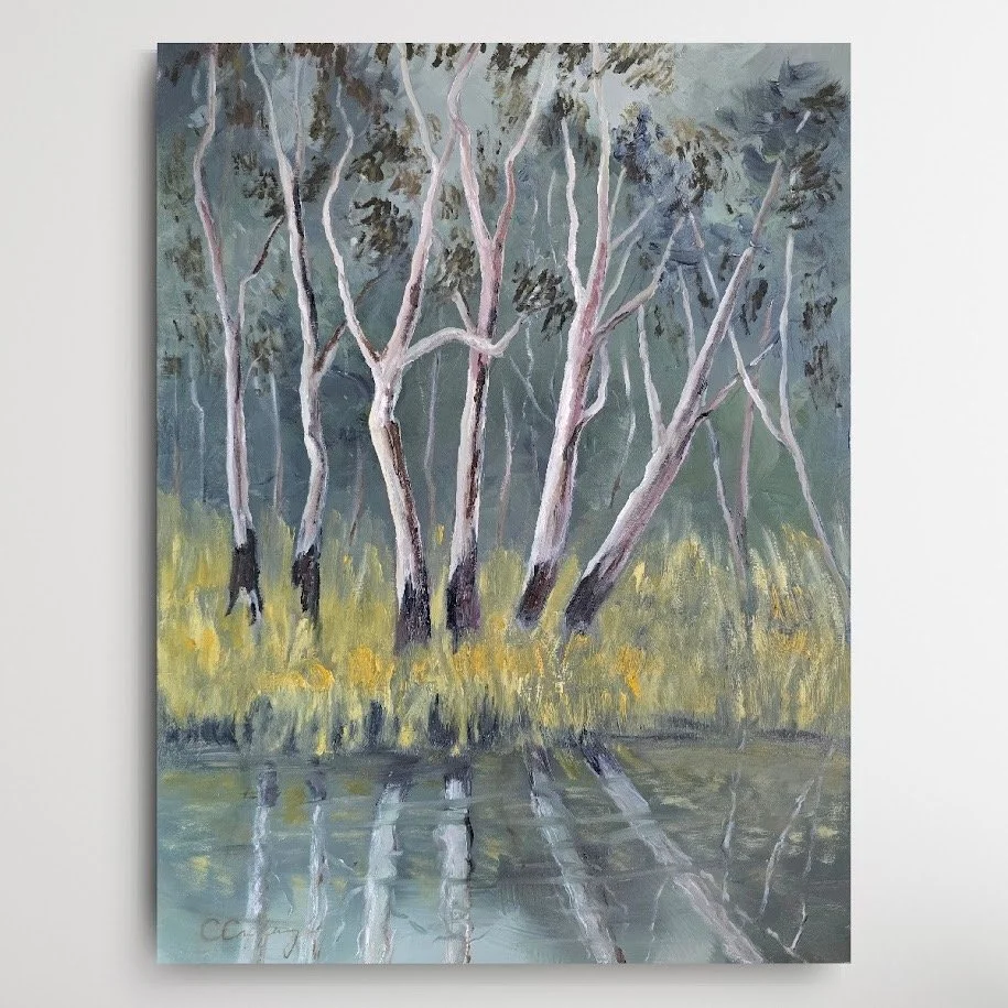 cynthia-copley-Rivergum Reflections 46cm x 60cm Oil on board UF $495.jpg
