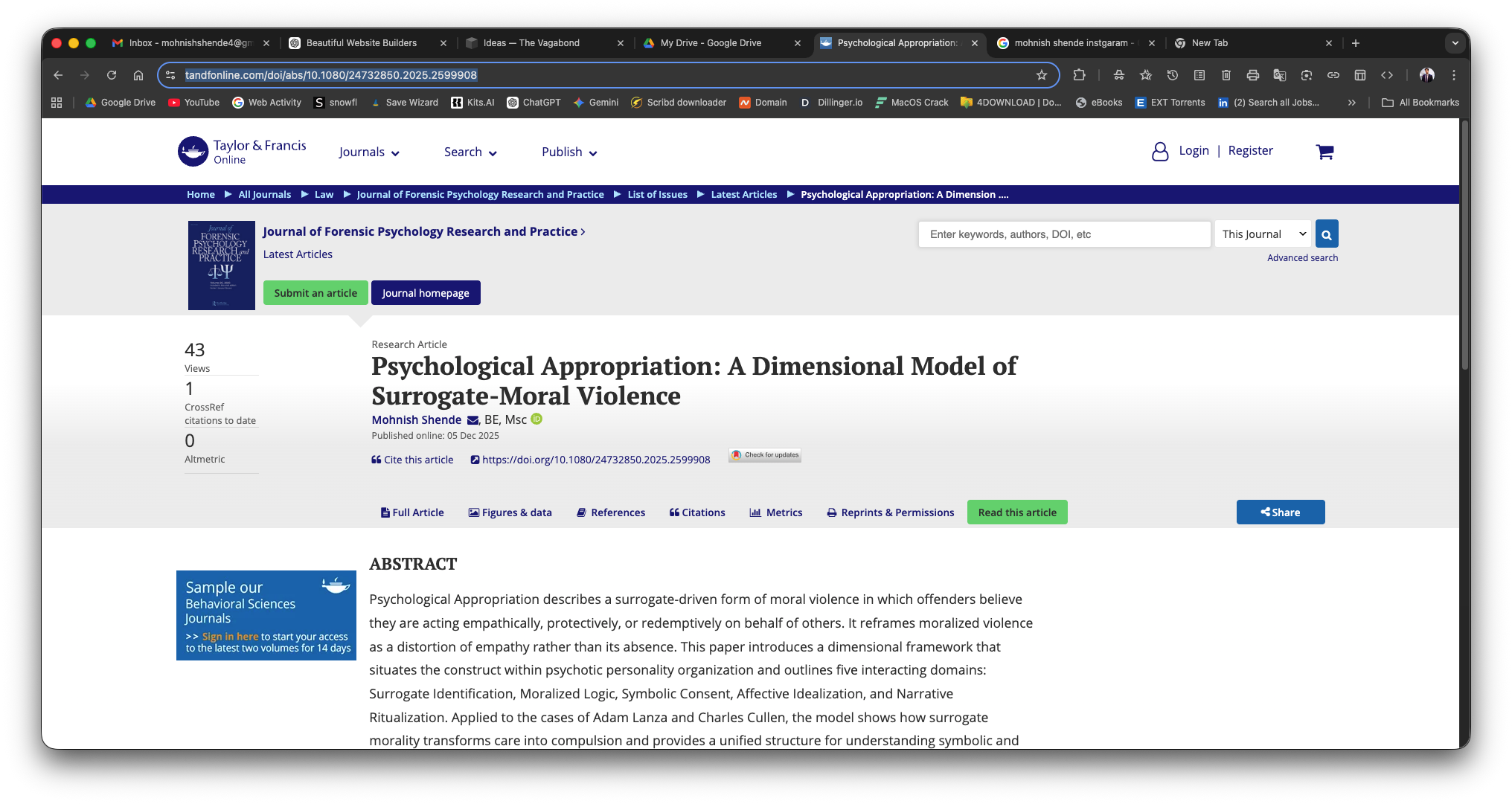 Psychological Appropriation: When Empathy Becomes Violence