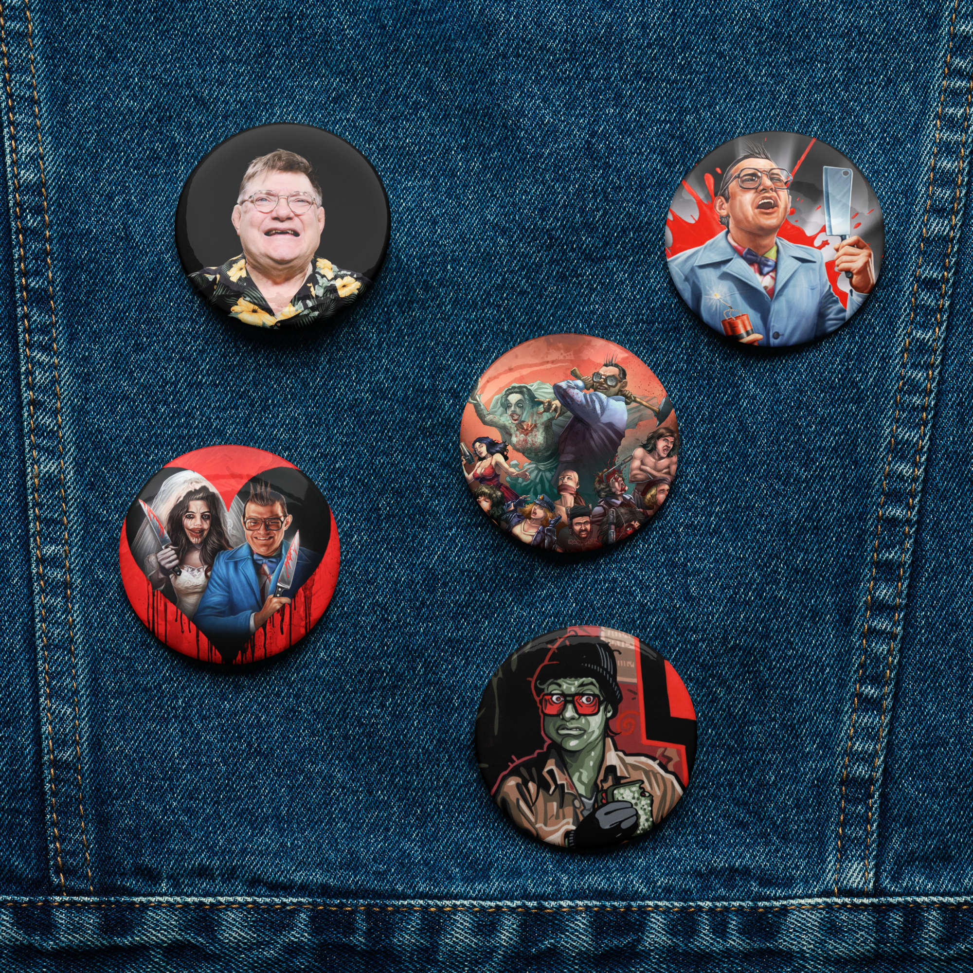 The Many Faces of Toby Radloff Pin Button Set