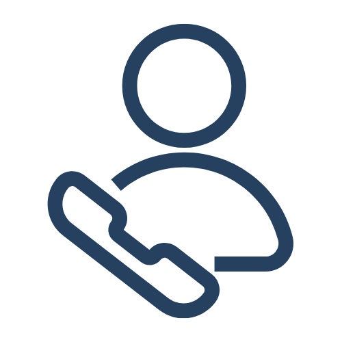 Icon of a person holding a landline phone receiver.