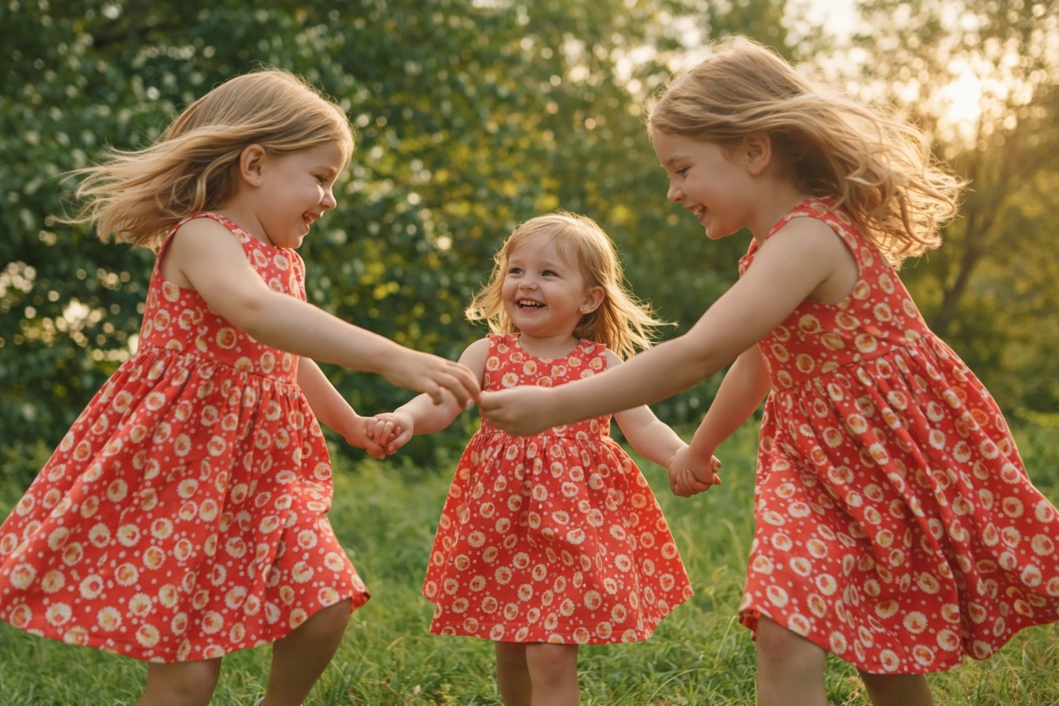 Three sisters with strawberry handmade matching